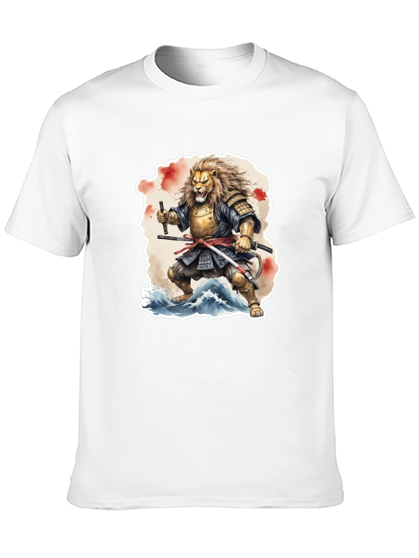 Samurai Lion Black T-Shirt
