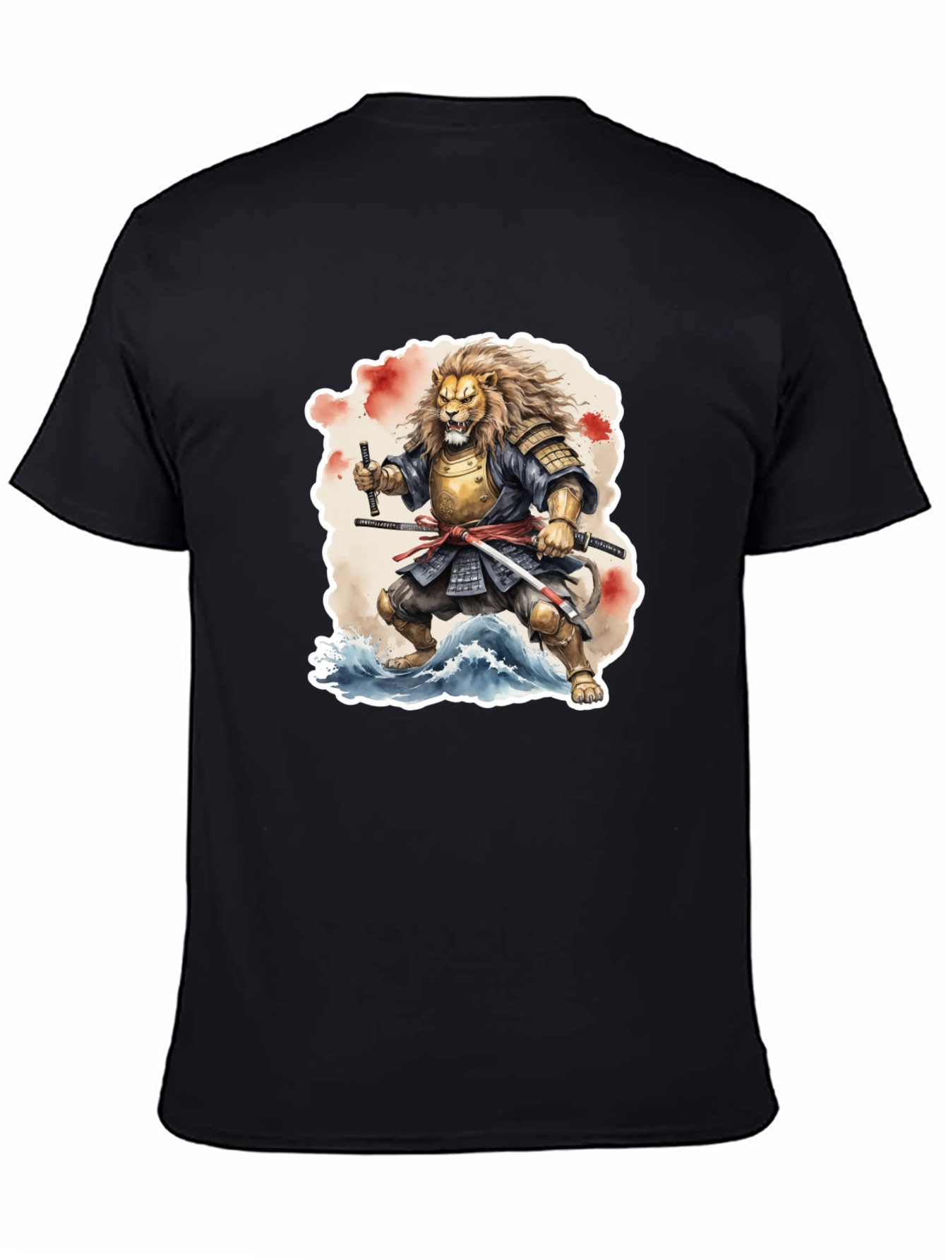 Samurai Lion Black T-Shirt