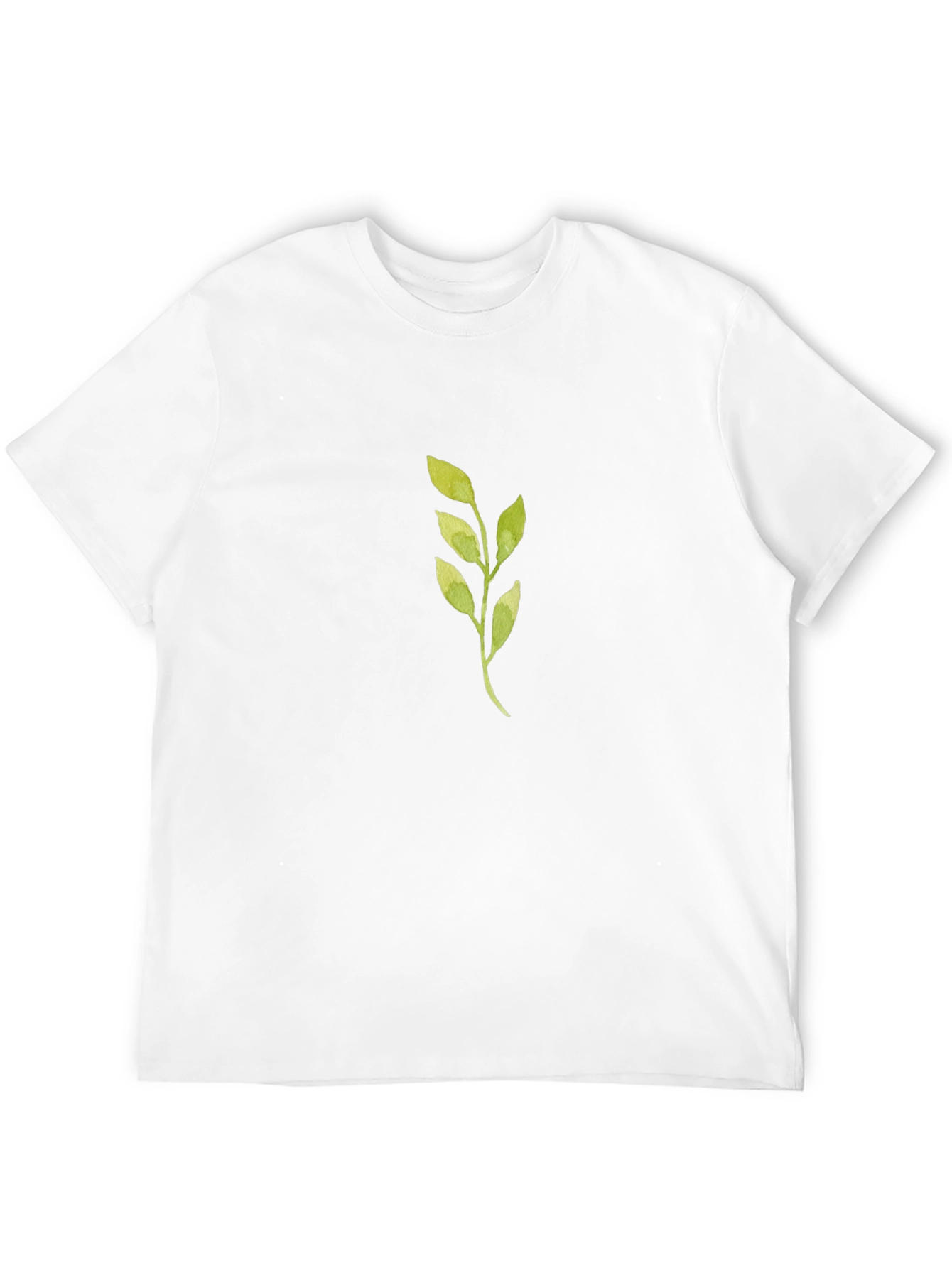 Green Leaf Graphic Black T-Shirt
