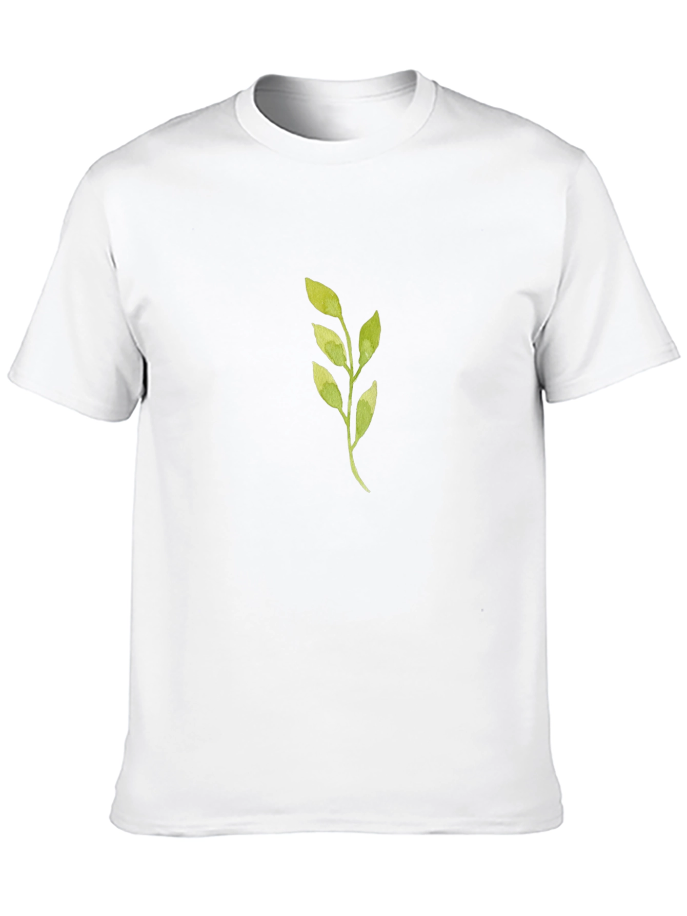 Green Leaf Graphic Black T-Shirt