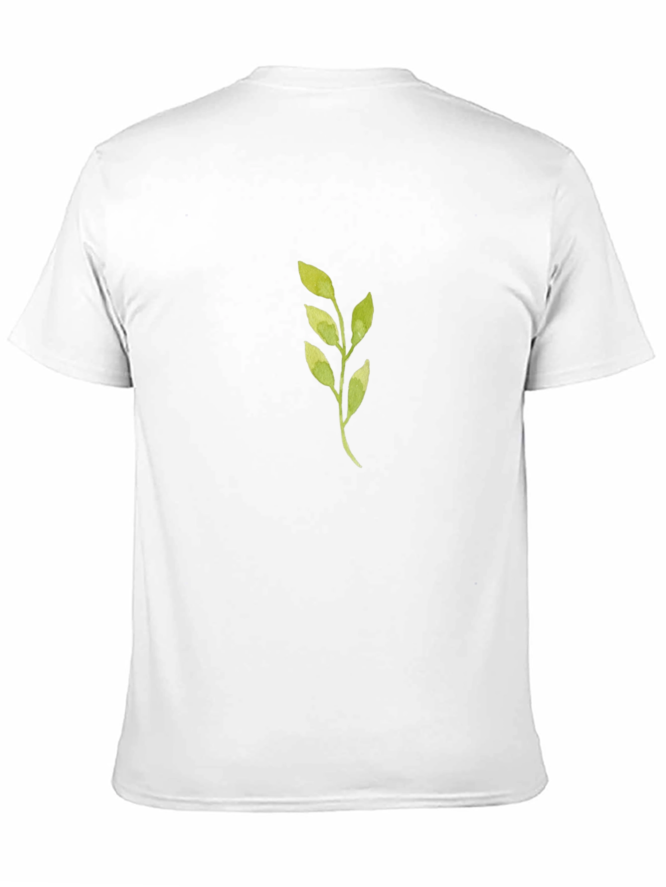 Green Leaf Graphic Black T-Shirt