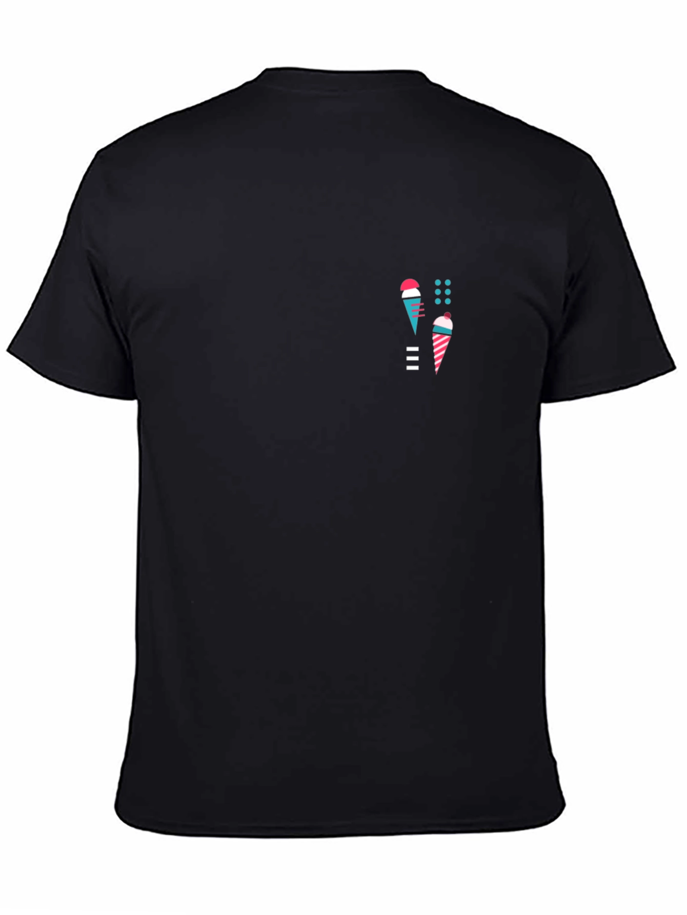 Modern Ice Cream Graphic T-Shirt - Black
