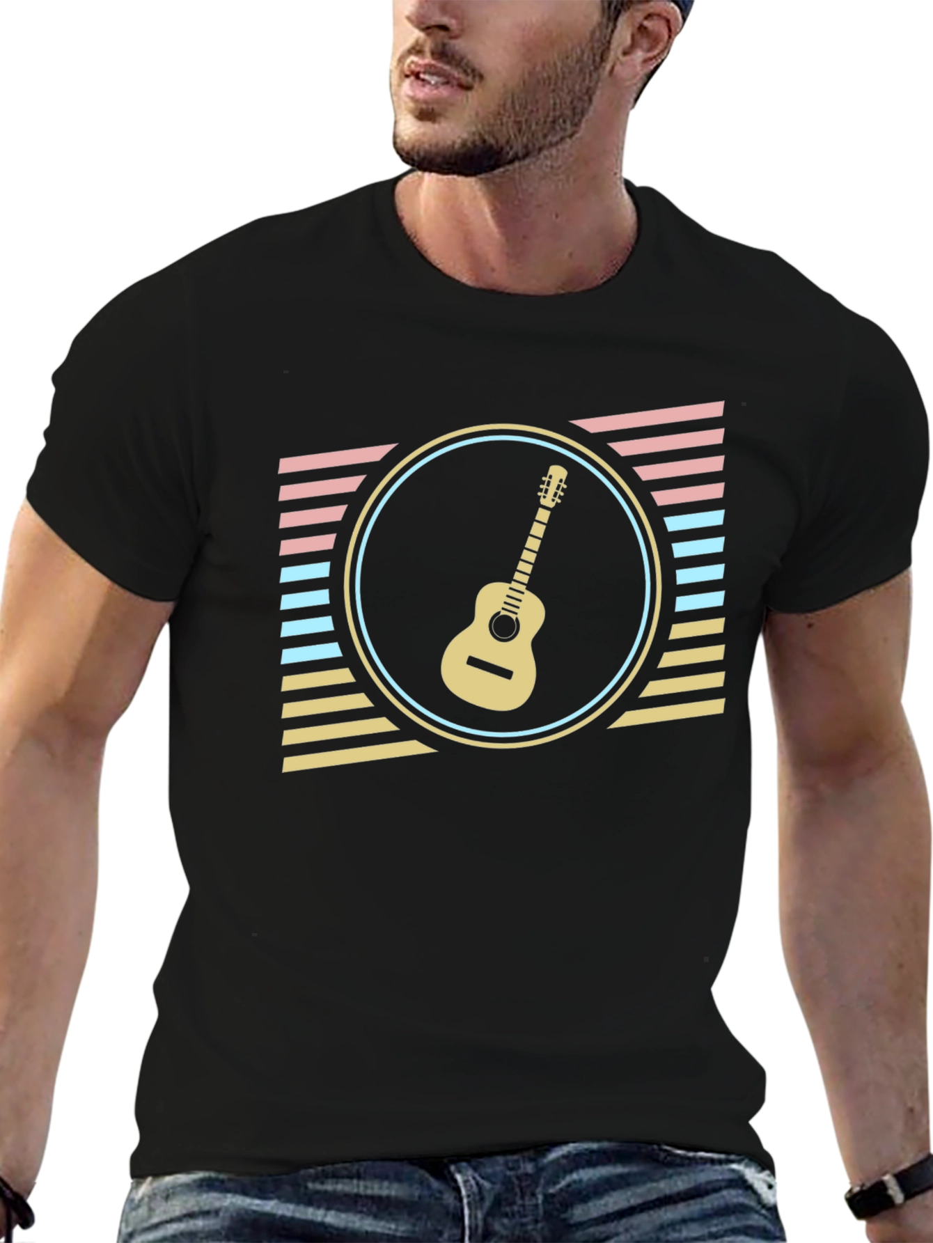 Retro Guitar T-Shirt - Music Lover Tee