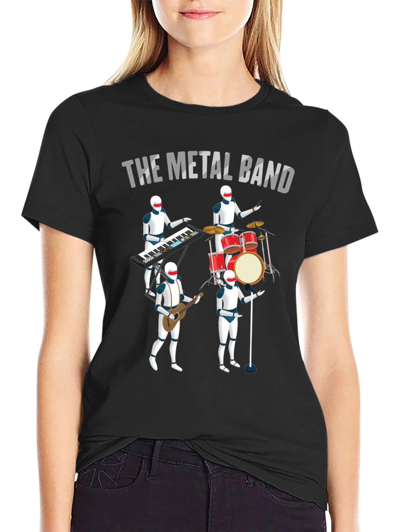 The Metal Band T-Shirt - Robot Music Band Tee