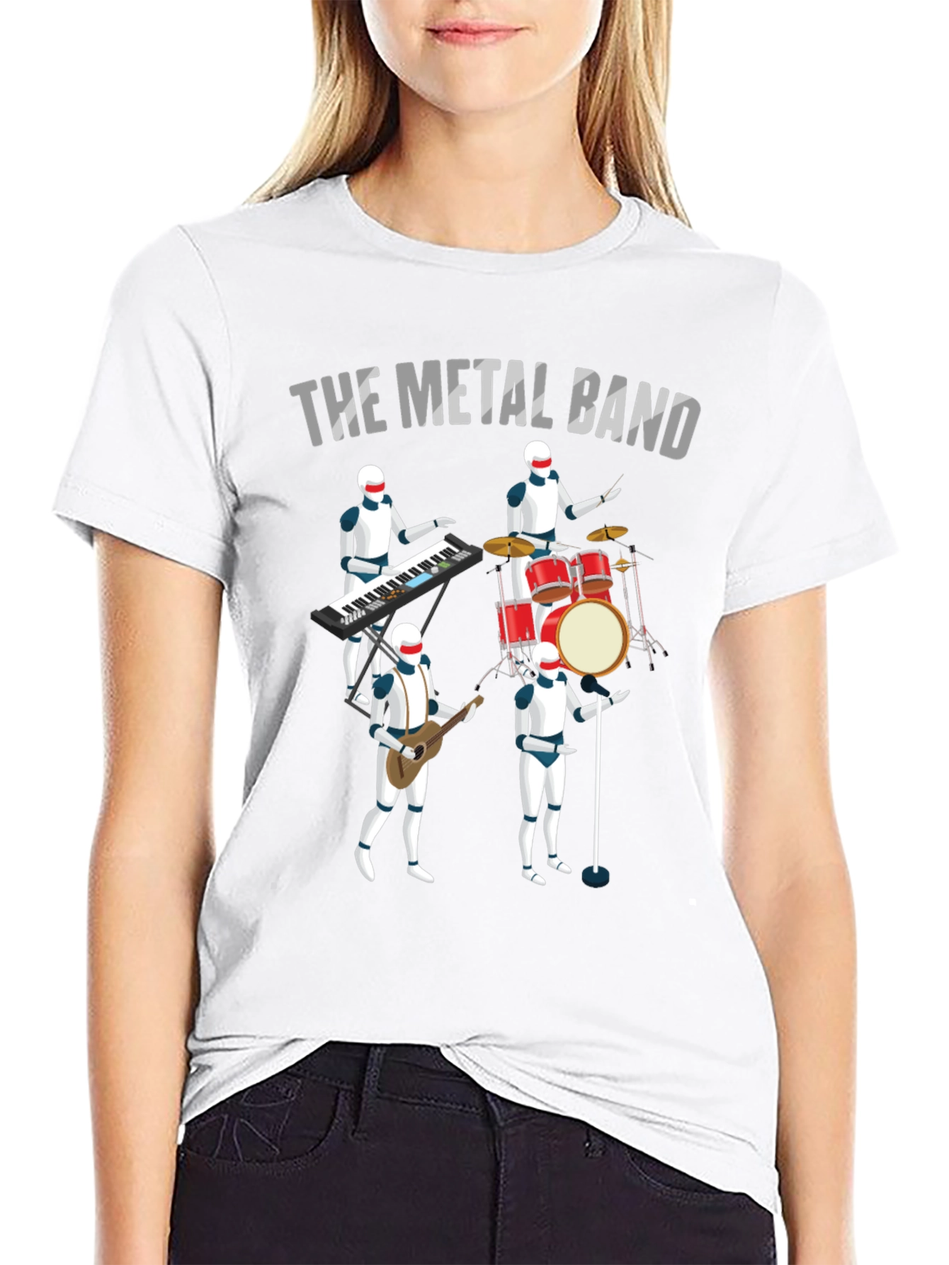 The Metal Band T-Shirt - Robot Music Band Tee