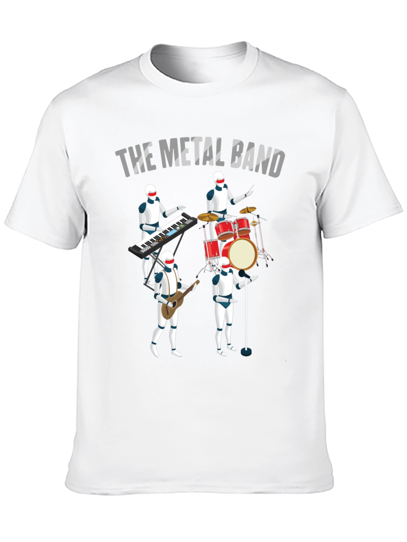The Metal Band T-Shirt - Robot Music Band Tee