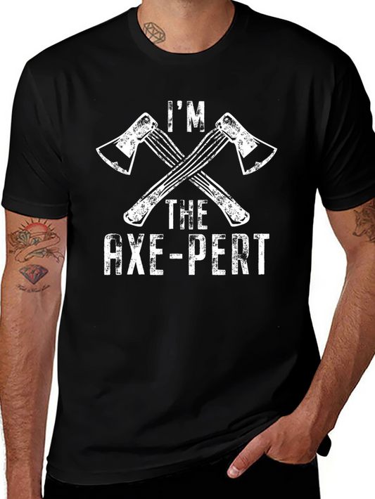 Axe-Pert Black Graphic Tee - Lumberjack Humor
