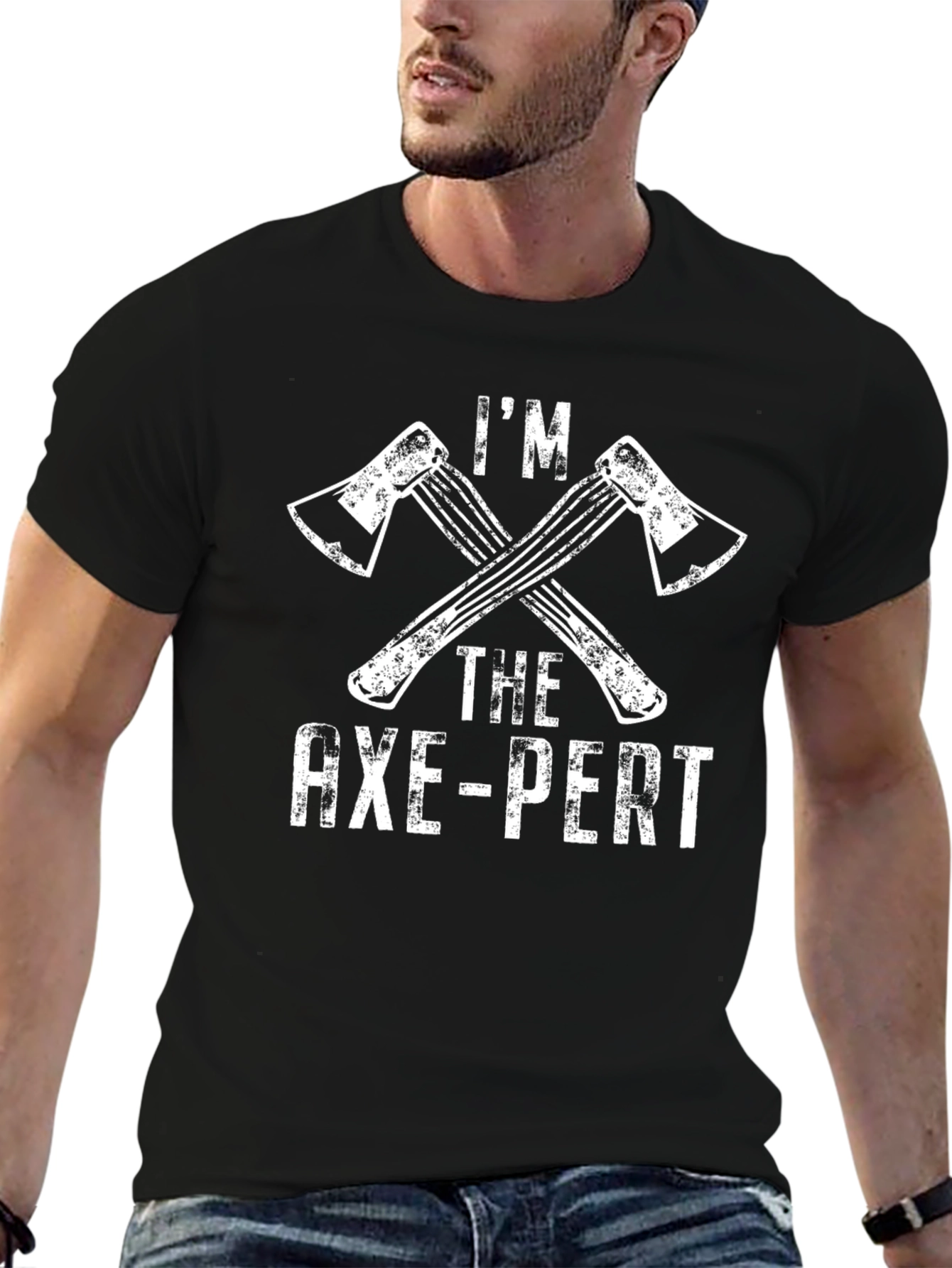 Axe-Pert Black Graphic Tee - Lumberjack Humor