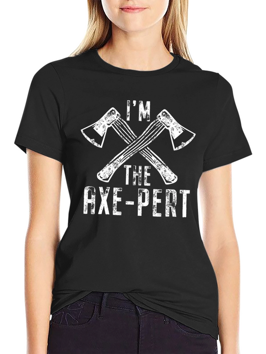 Axe-Pert Black Graphic Tee - Lumberjack Humor