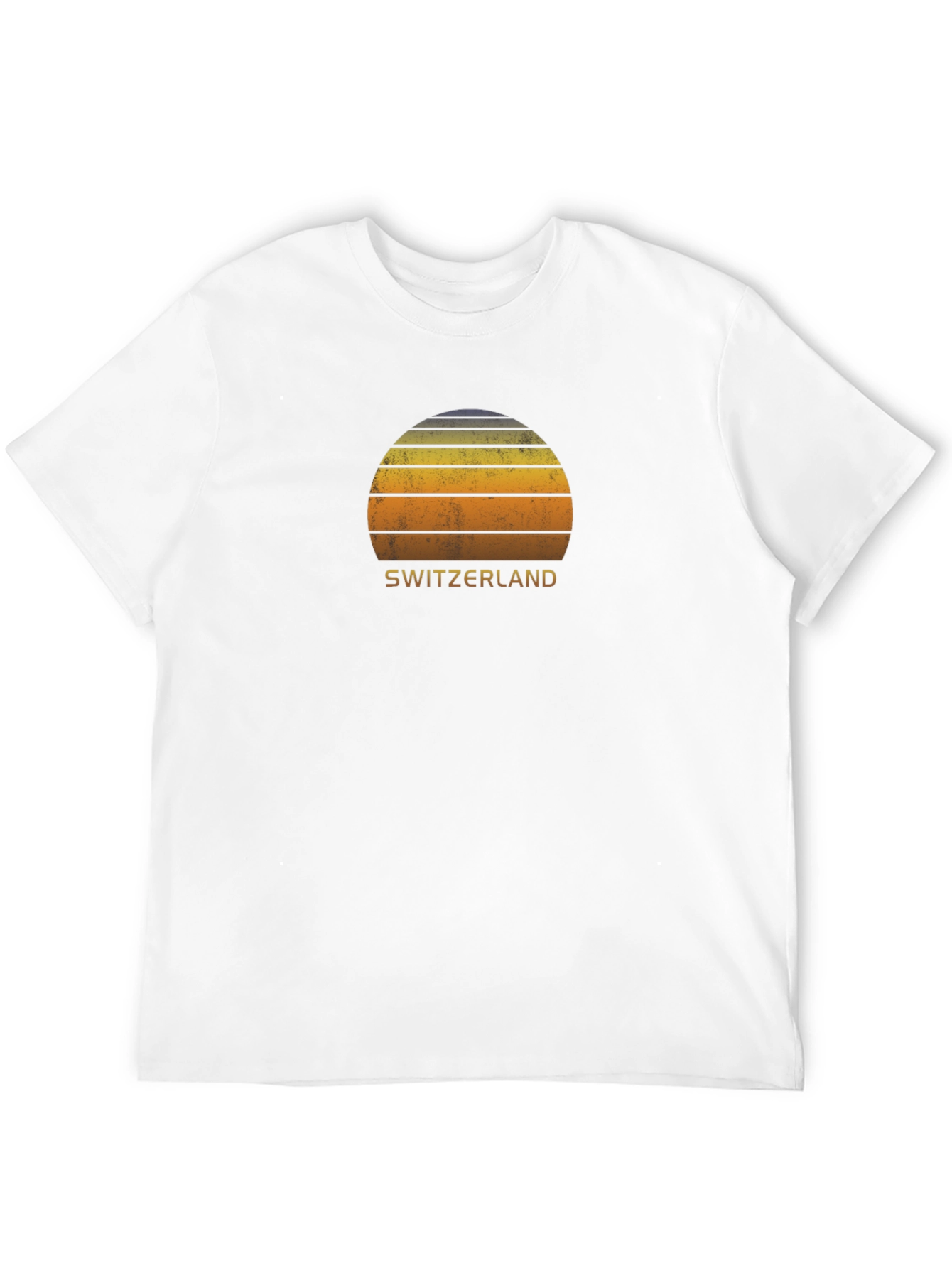 Switzerland Sunset Graphic Tee - Retro Style Black T-Shirt