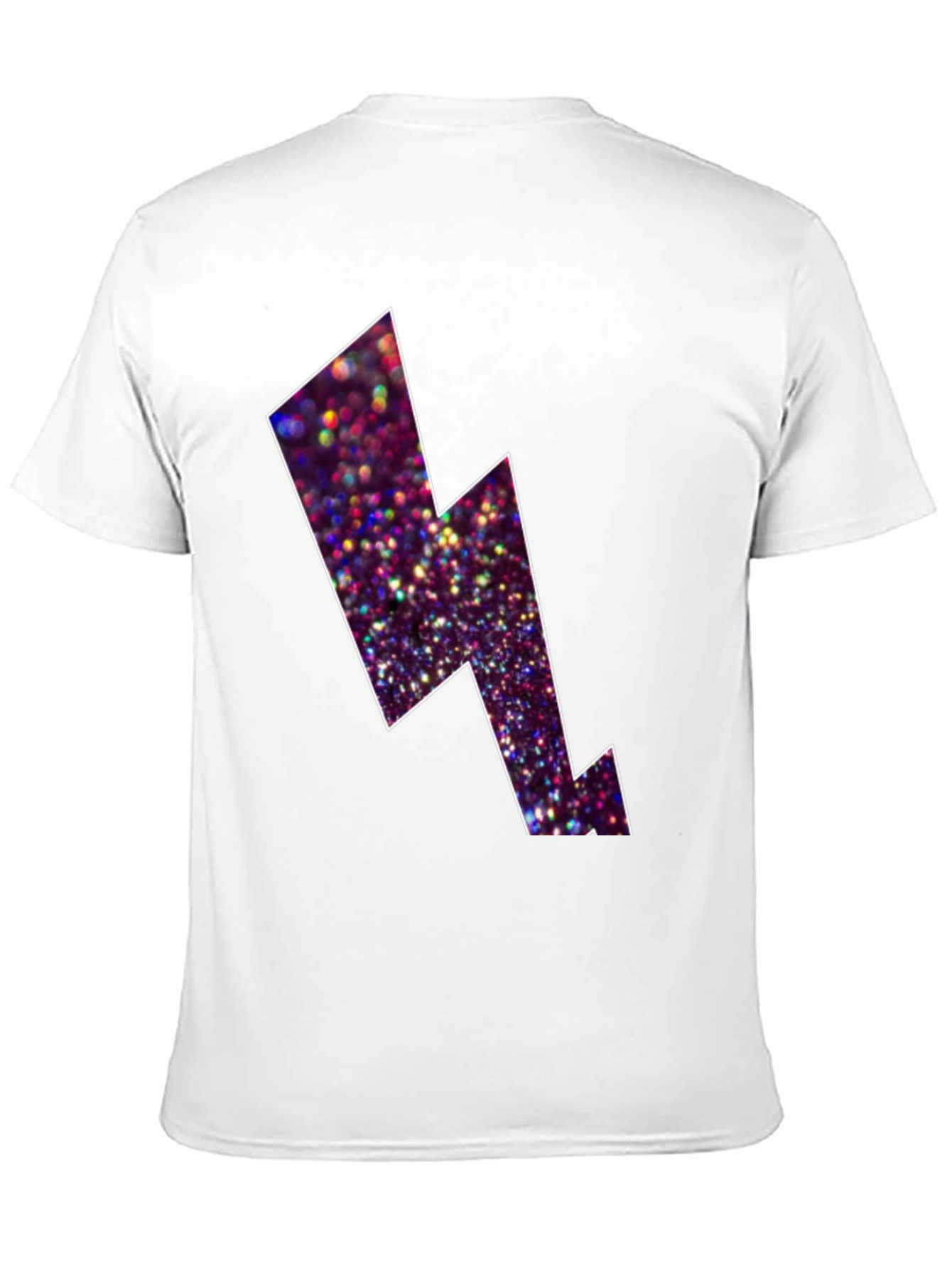 Black Tee with Glitter Lightning Bolt Design