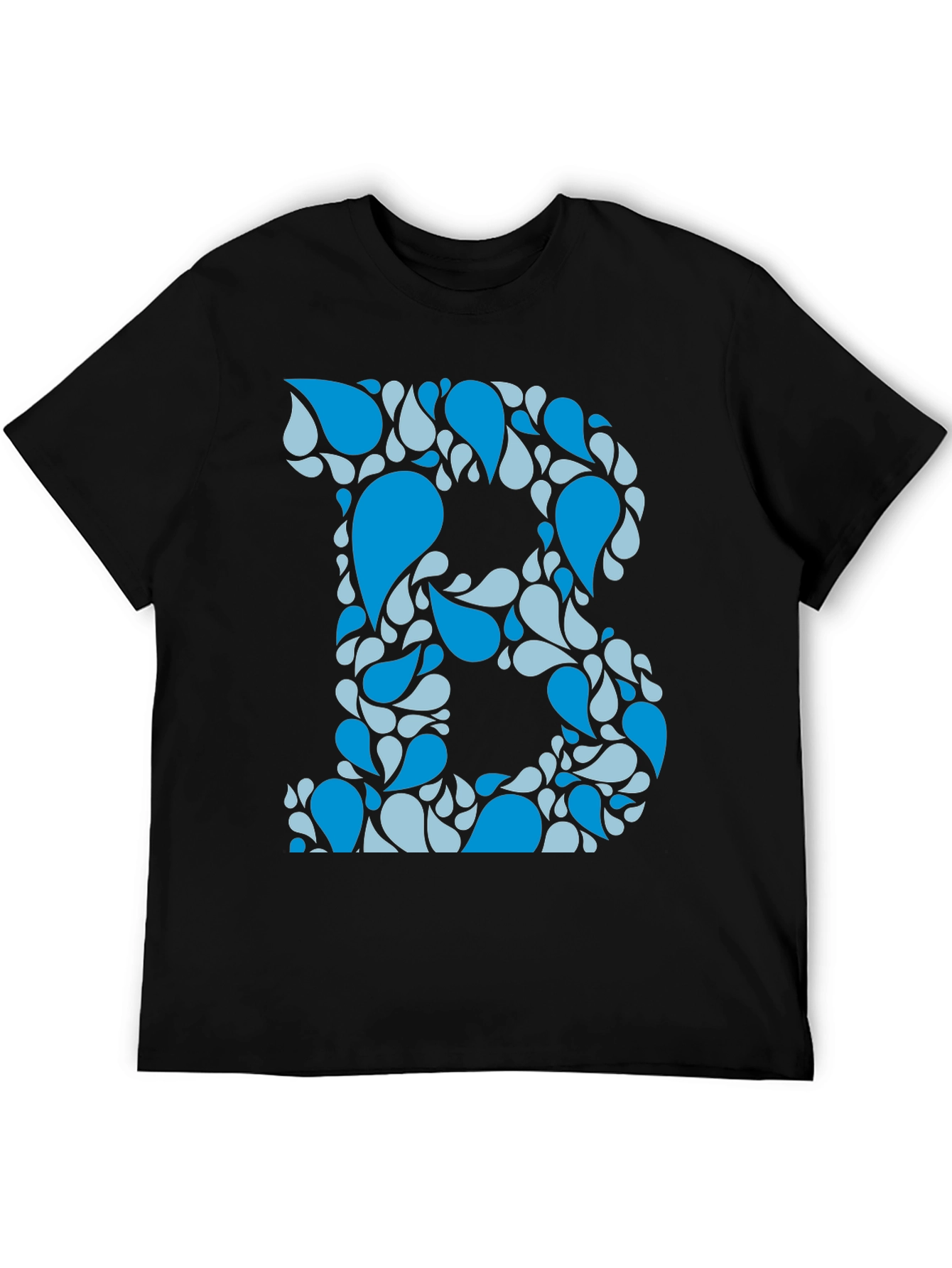 Blue Water Drop Initial B Graphic T-Shirt