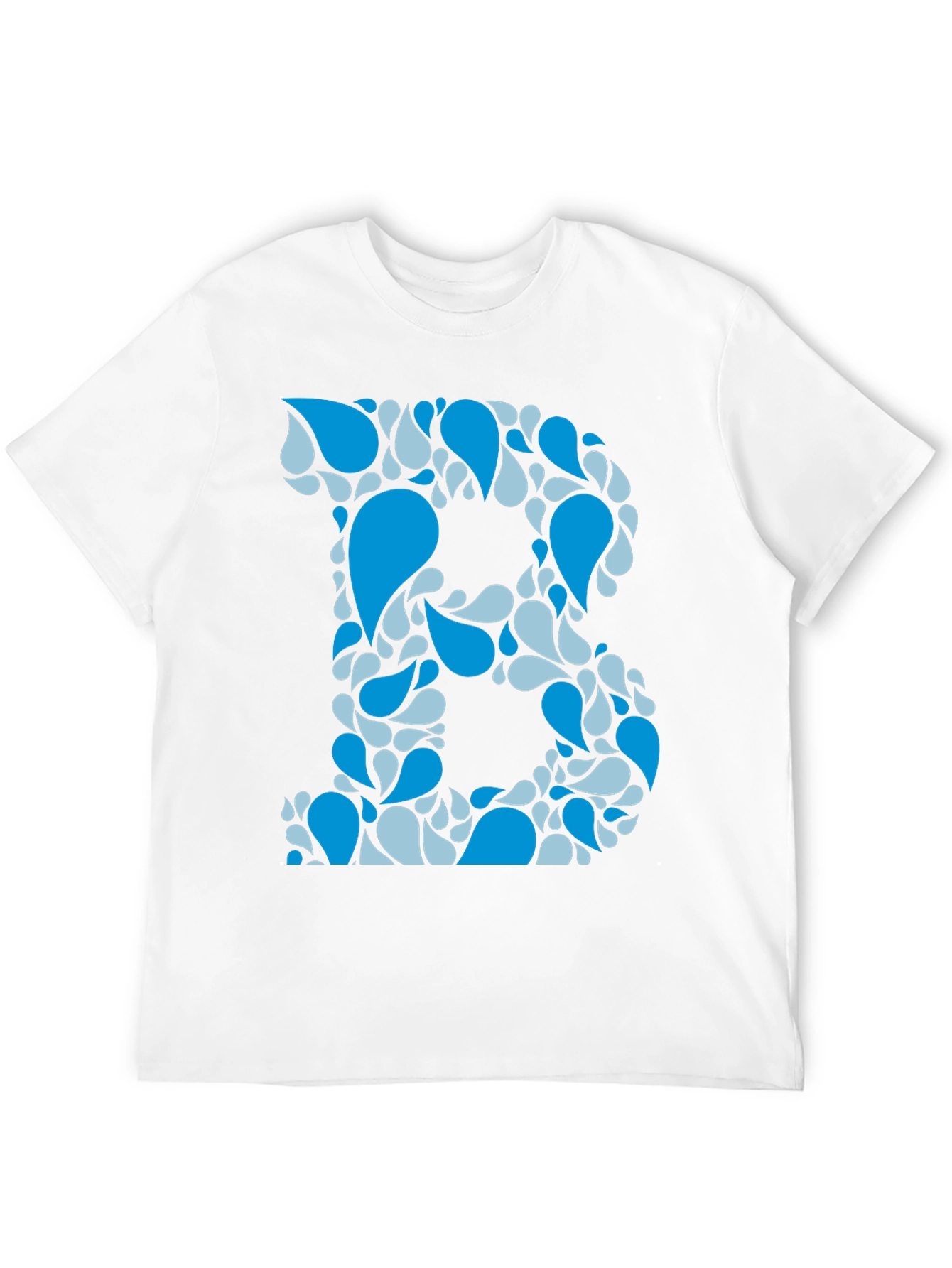Blue Water Drop Initial B Graphic T-Shirt