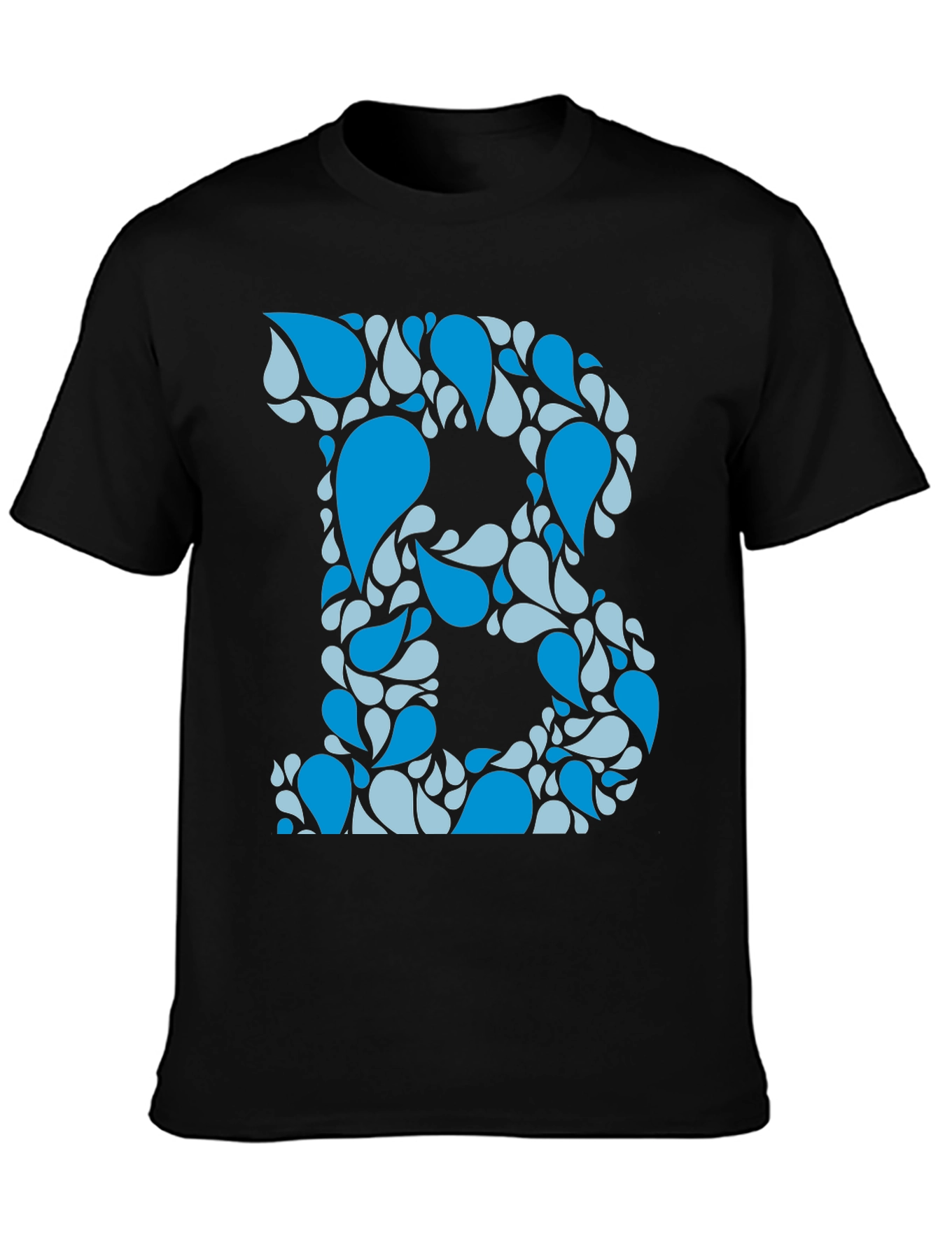 Blue Water Drop Initial B Graphic T-Shirt