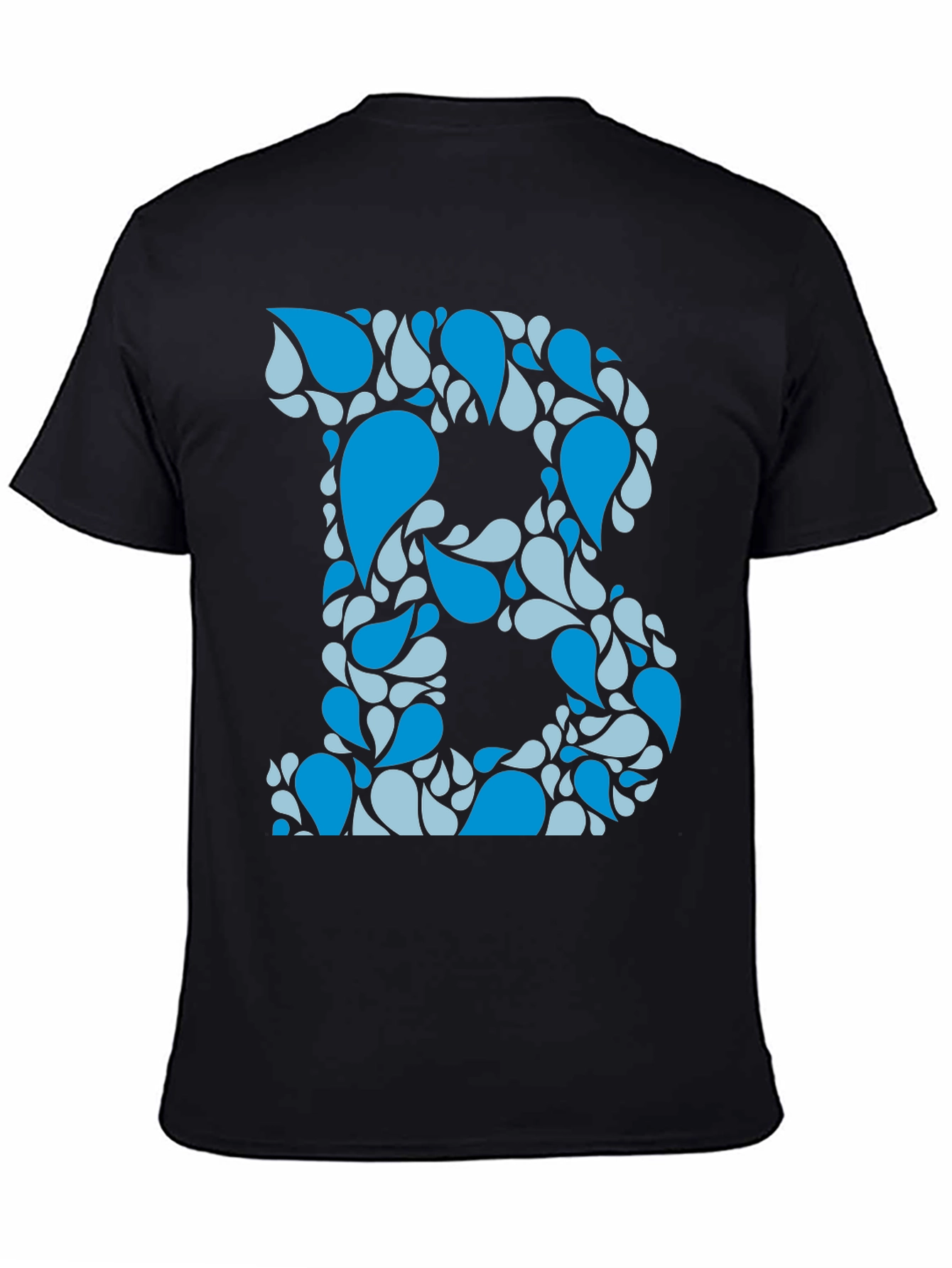 Blue Water Drop Initial B Graphic T-Shirt