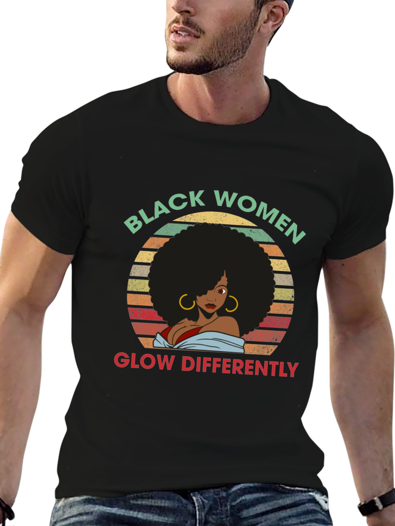 Black Women Glow Differently Graphic T-Shirt