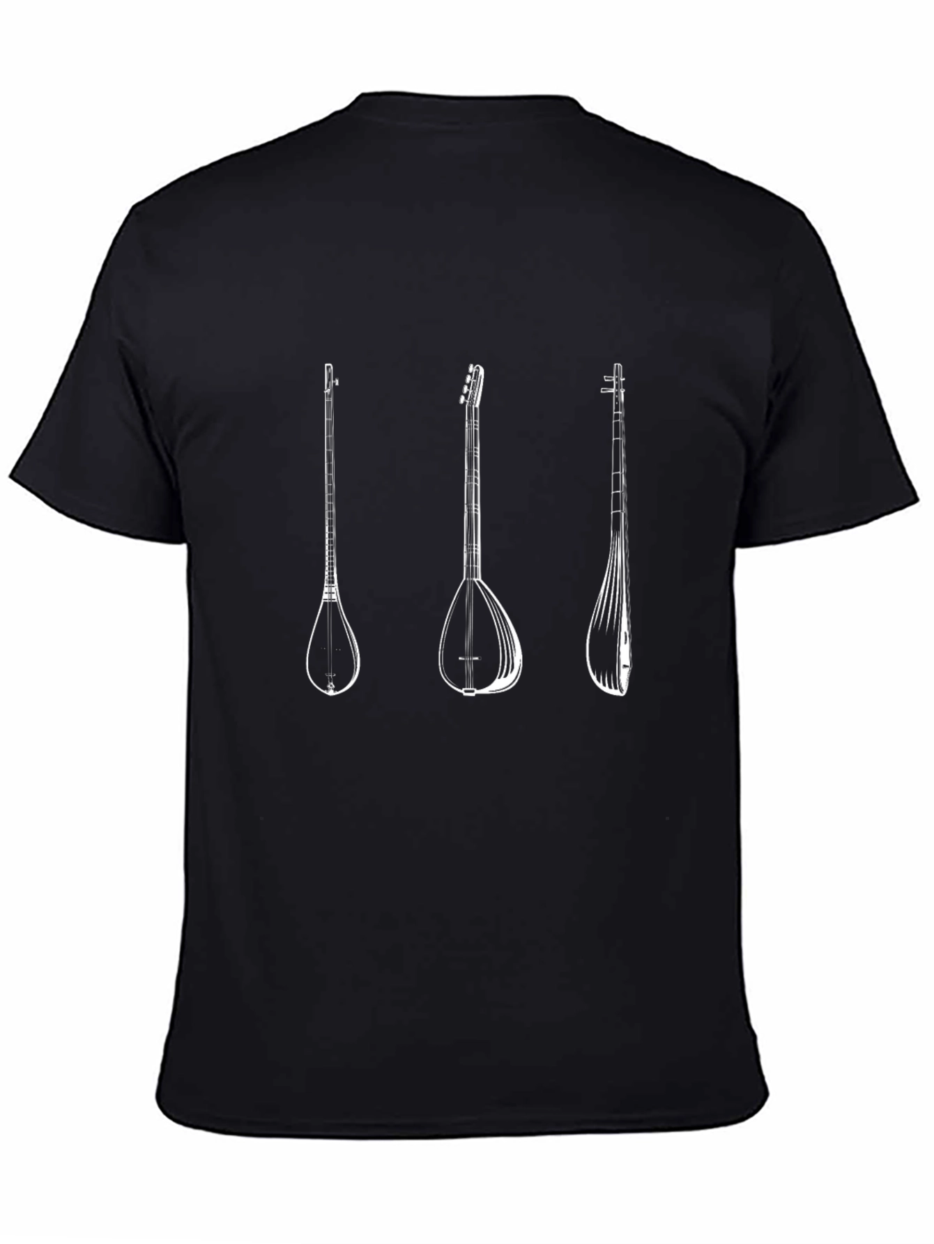 Ethnic String Instrument T-Shirt - Black