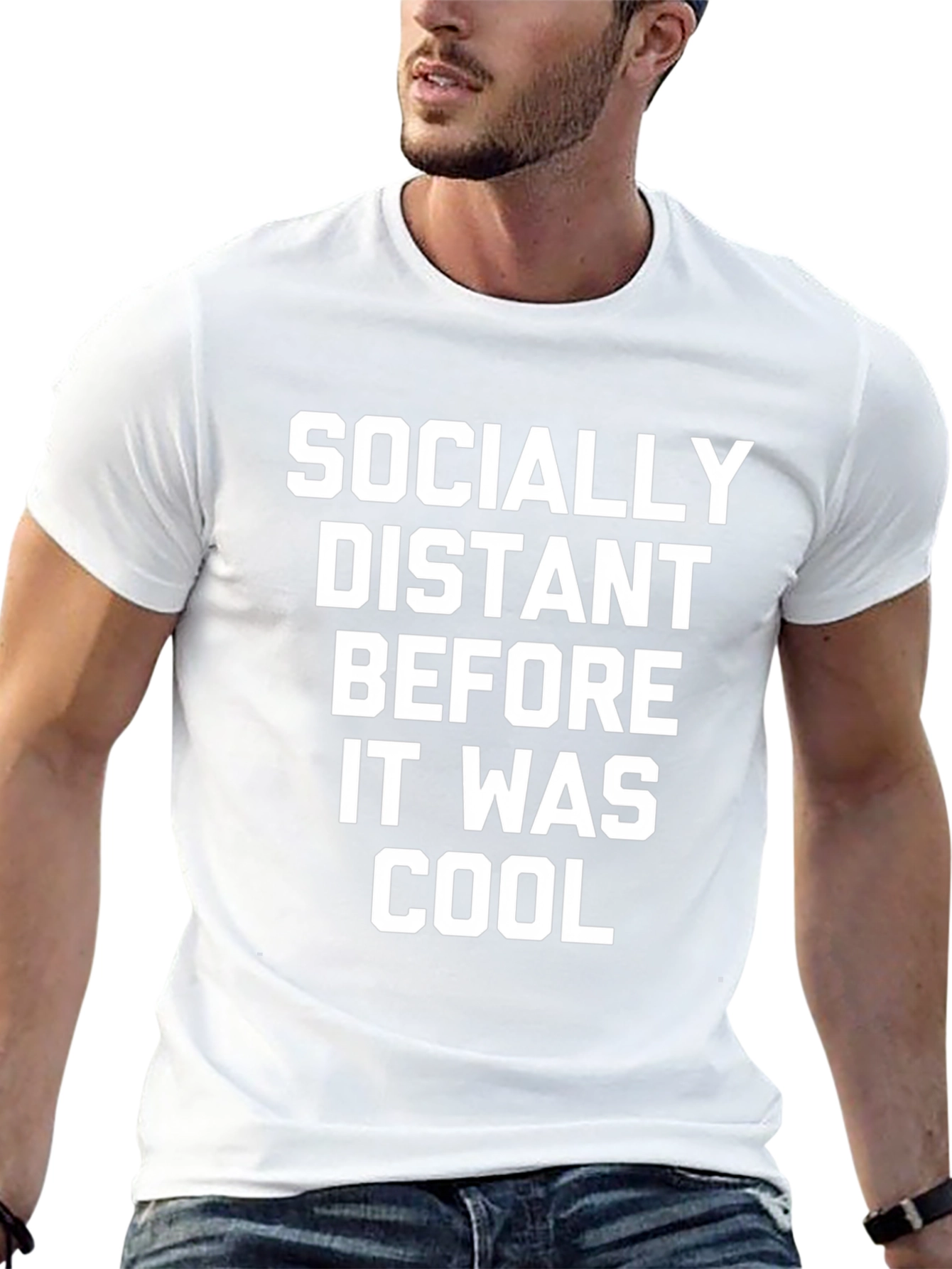Socially Distant T-Shirt - Black Cotton Tee