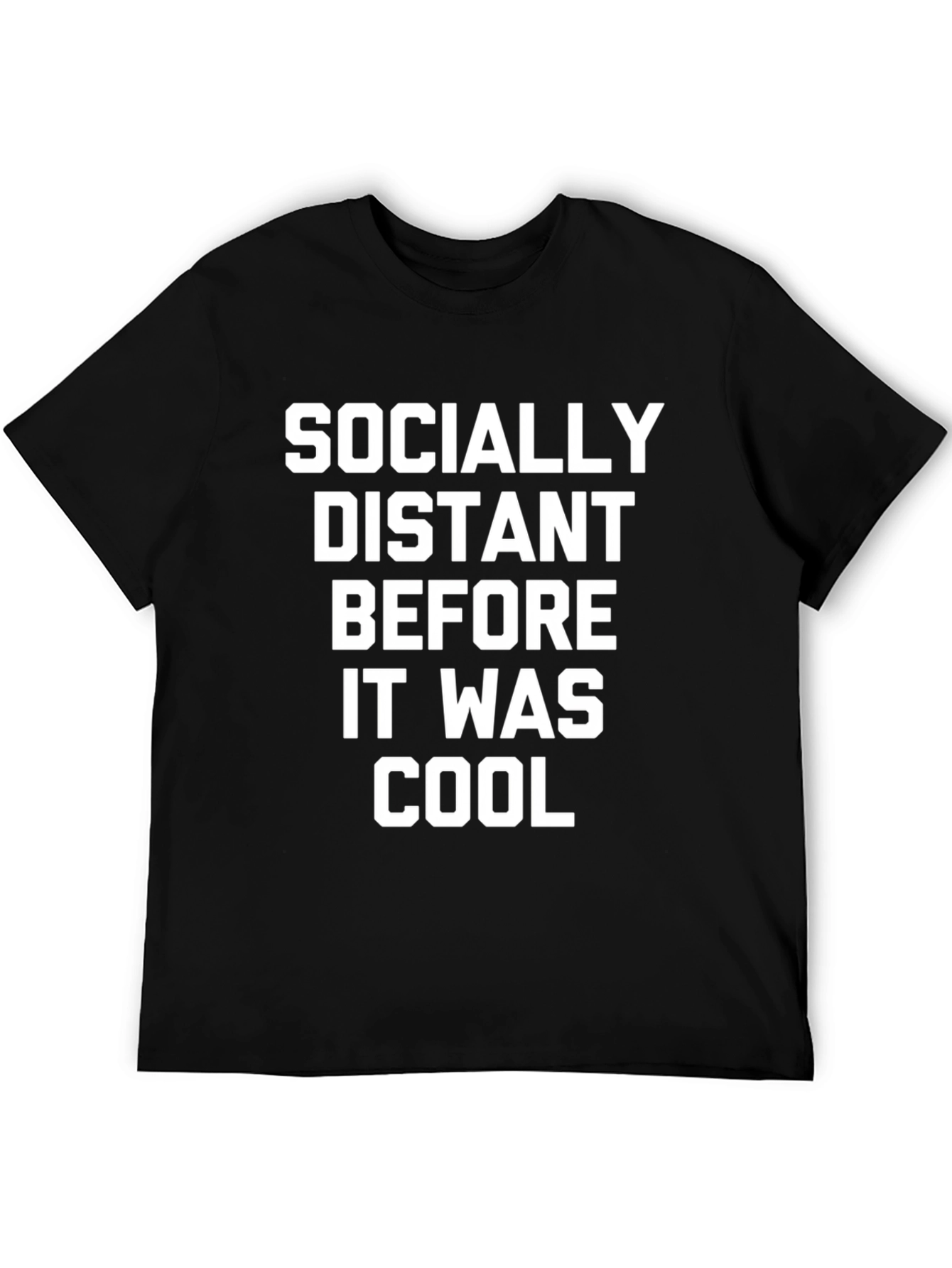 Socially Distant T-Shirt - Black Cotton Tee