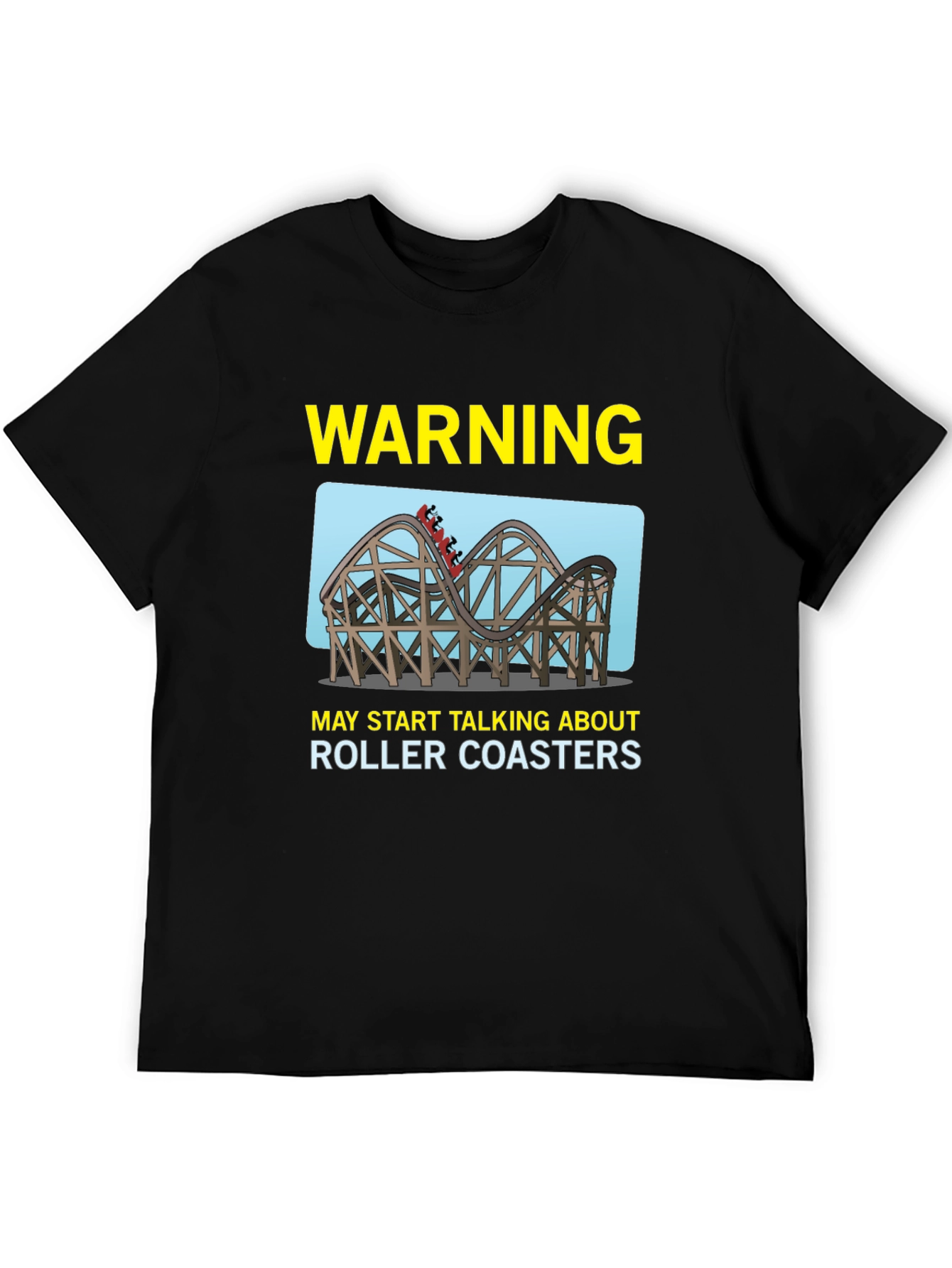 Warning Roller Coasters T-Shirt - Black