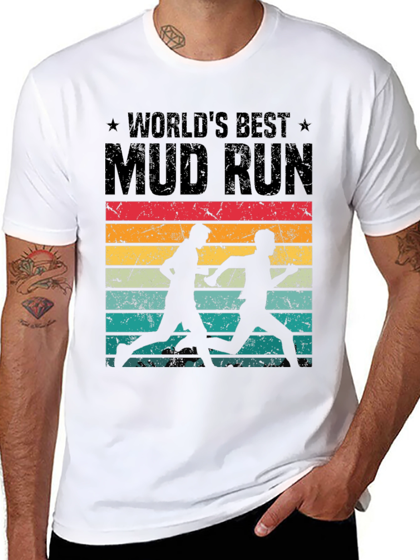 Worlds Best Mud Run Retro Graphic Tee