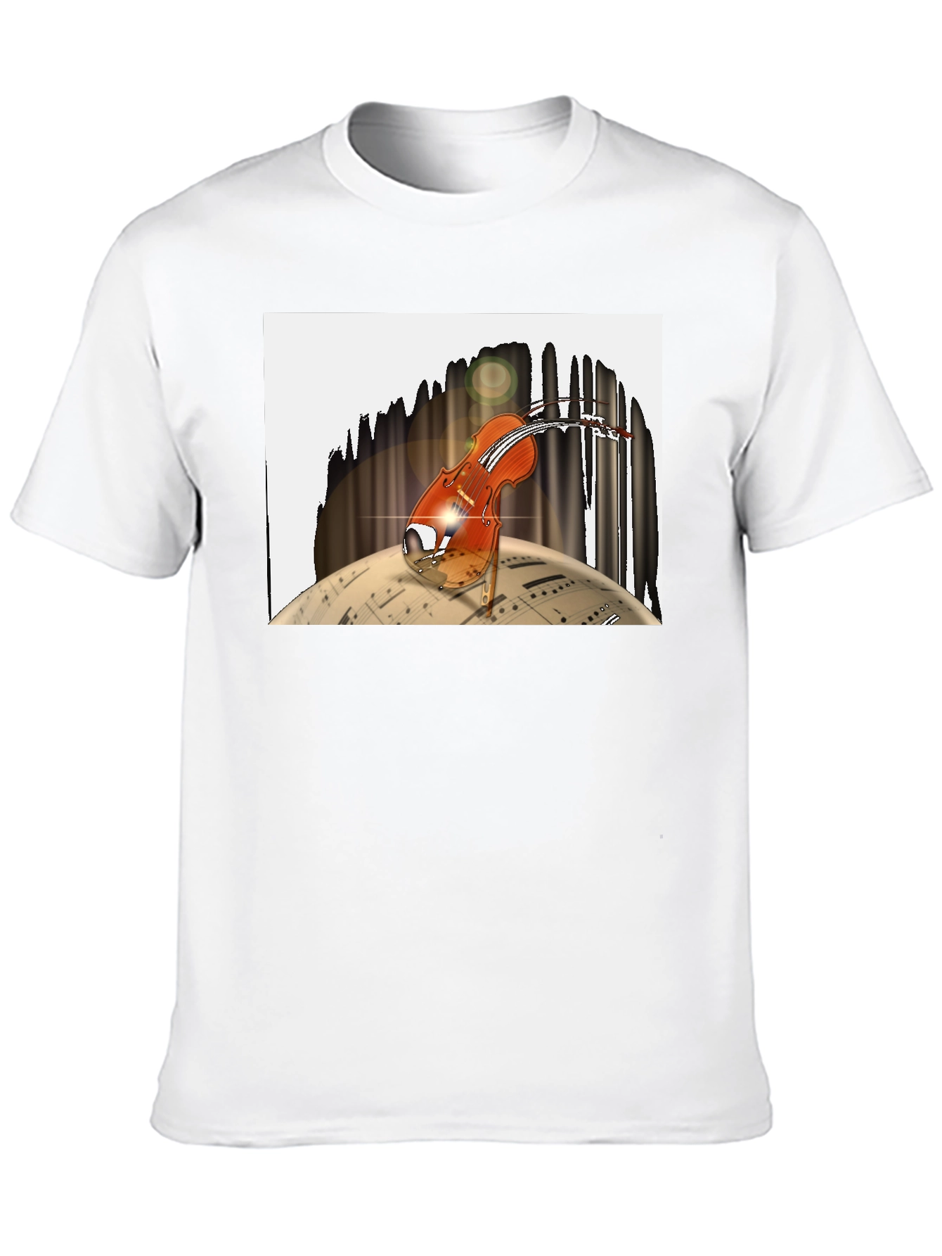 Musical Violin Graphic Black T-Shirt