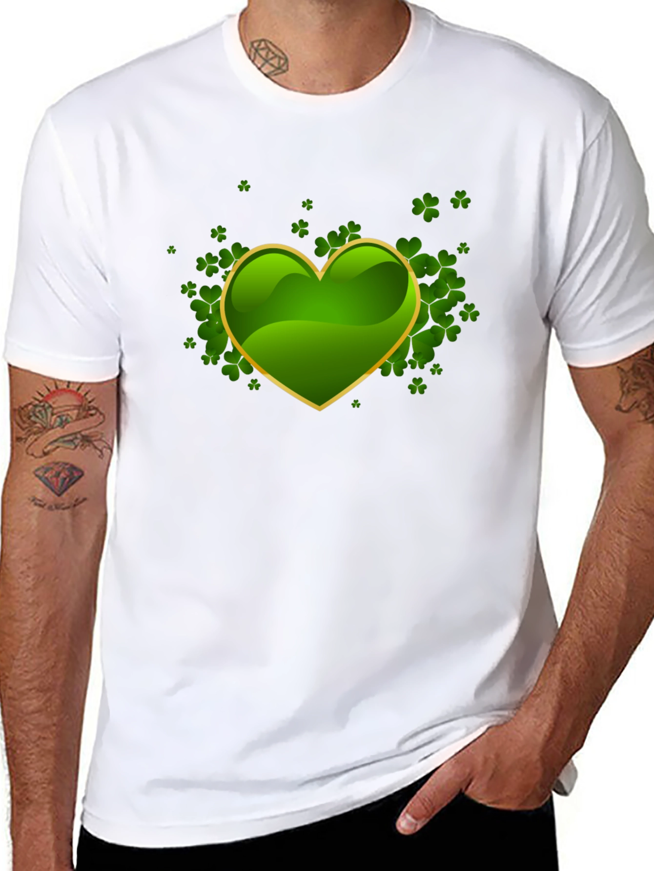 Lucky Shamrock Heart Graphic Tee