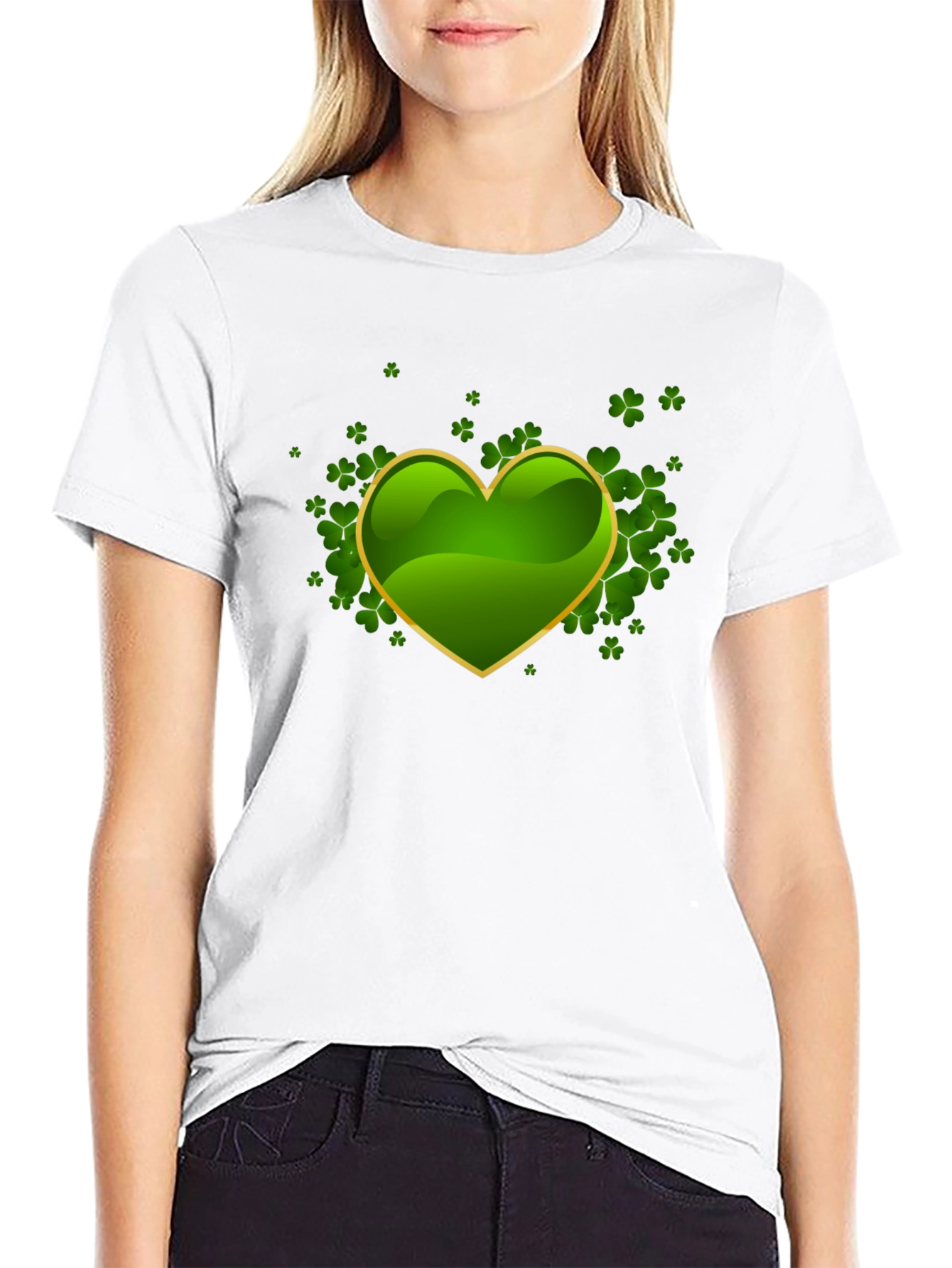 Lucky Shamrock Heart Graphic Tee