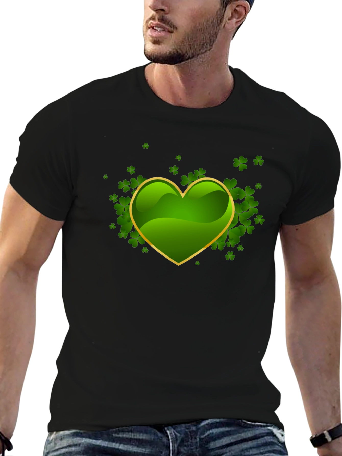 Lucky Shamrock Heart Graphic Tee