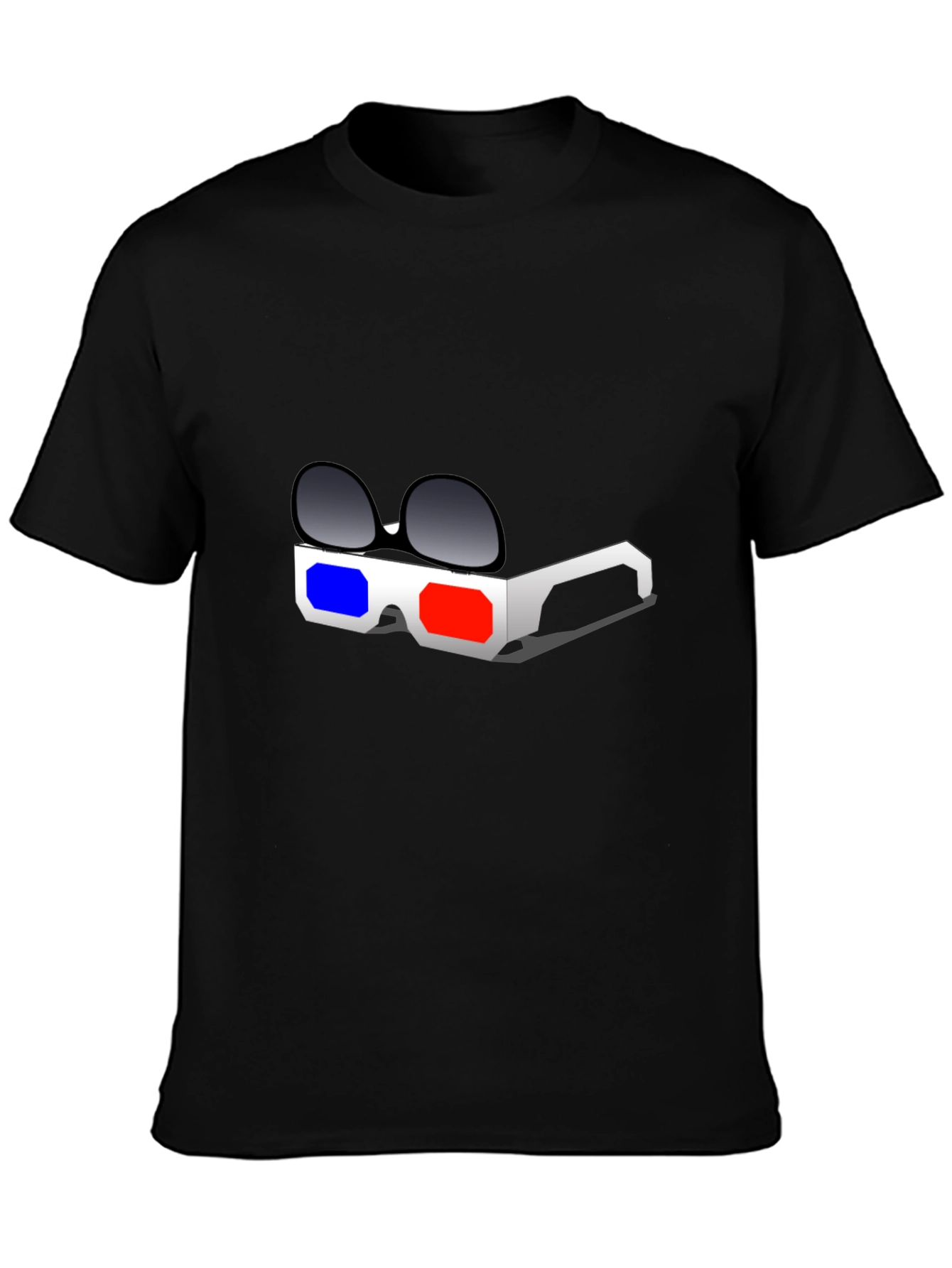3D Glasses Graphic T-Shirt - Retro Style