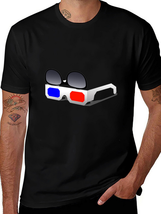 3D Glasses Graphic T-Shirt - Retro Style