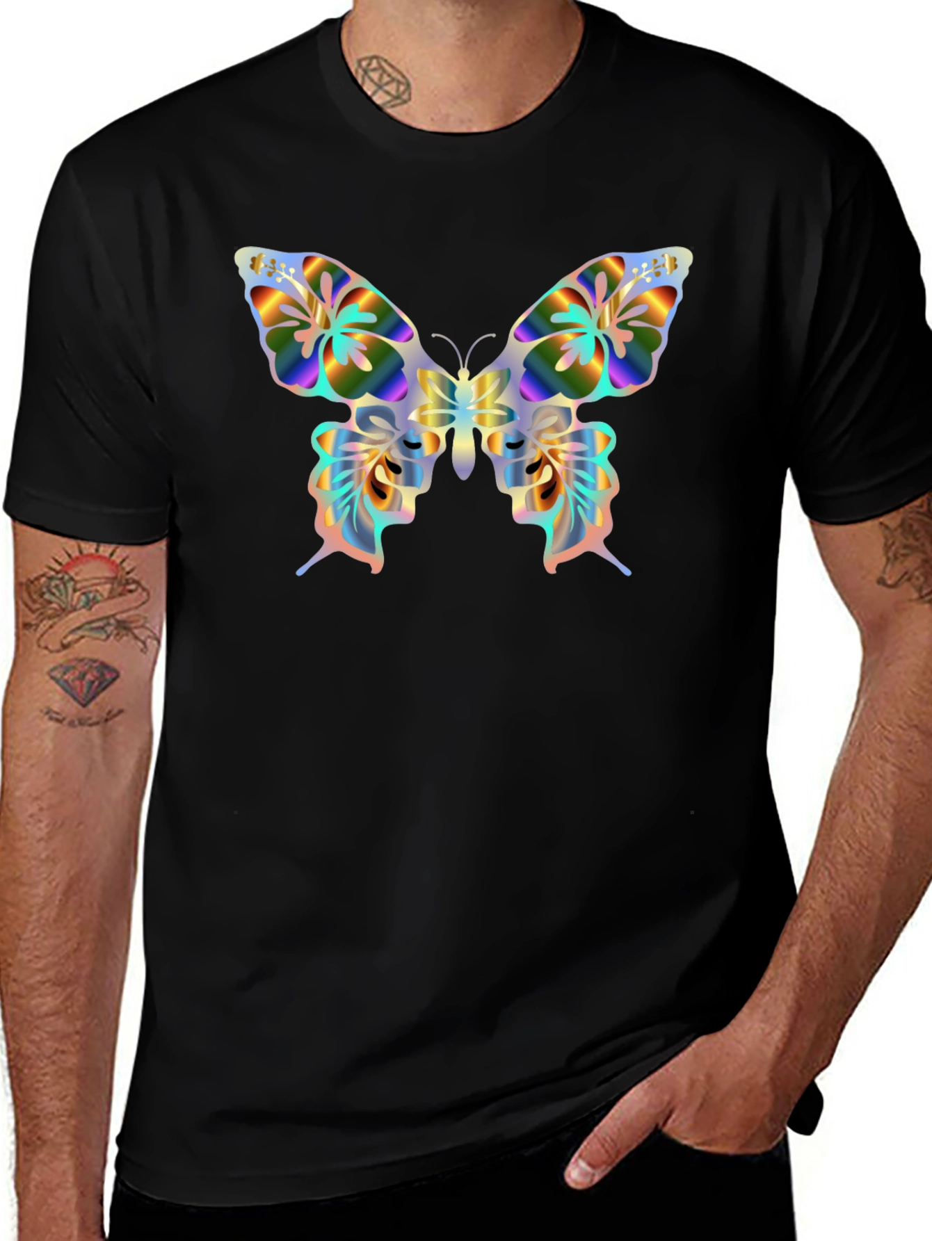 Butterfly Graphic T-Shirt - Black