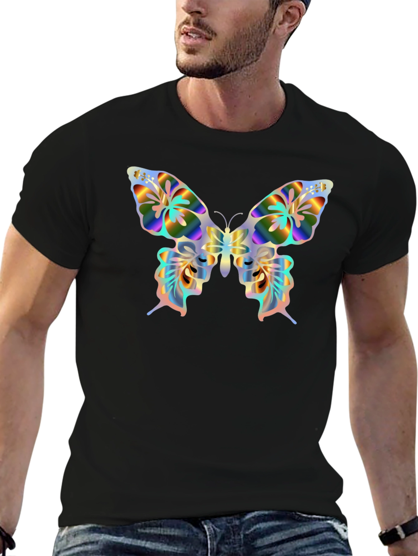 Butterfly Graphic T-Shirt - Black