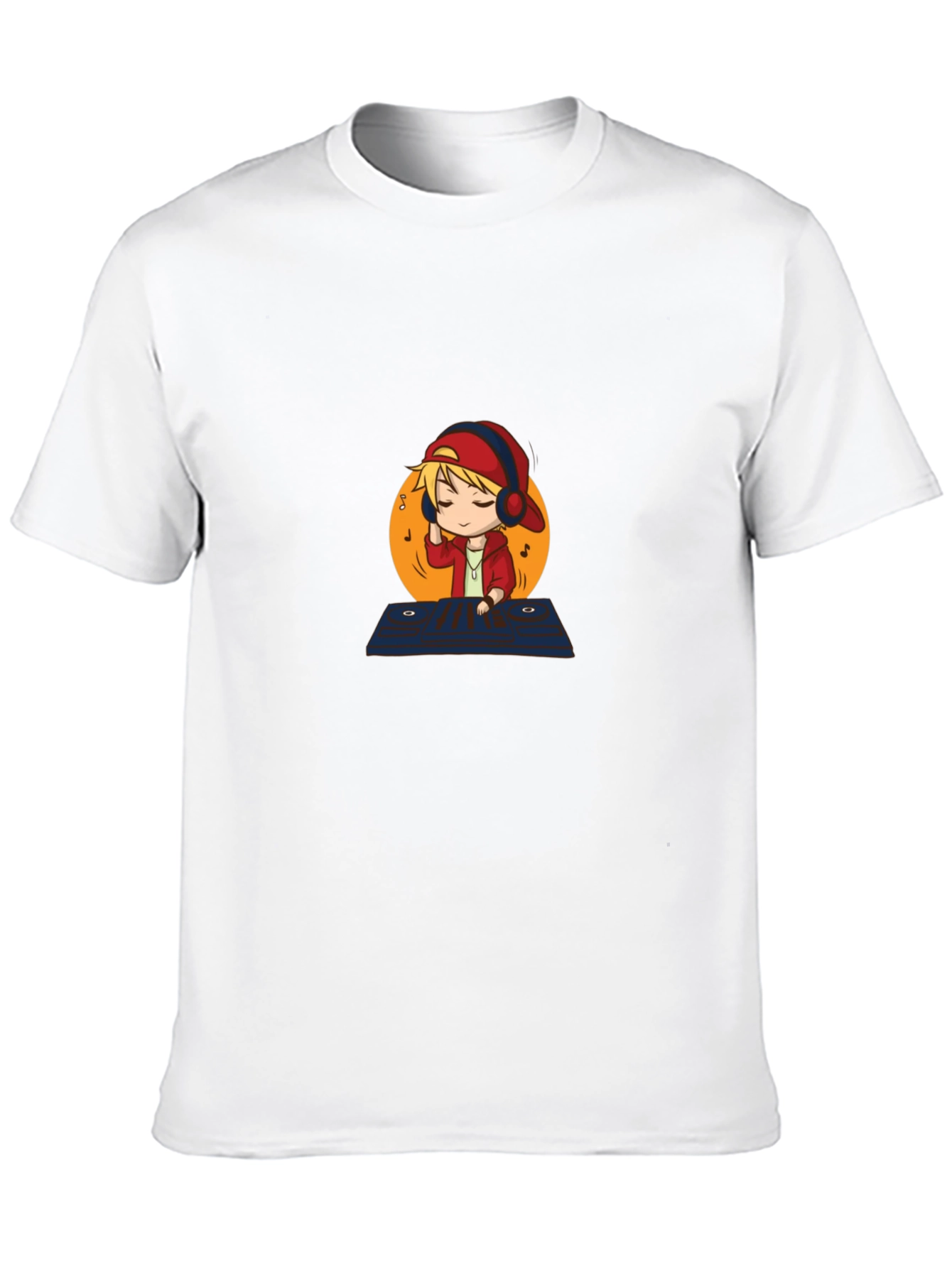 DJ Cartoon Graphic Black T-Shirt