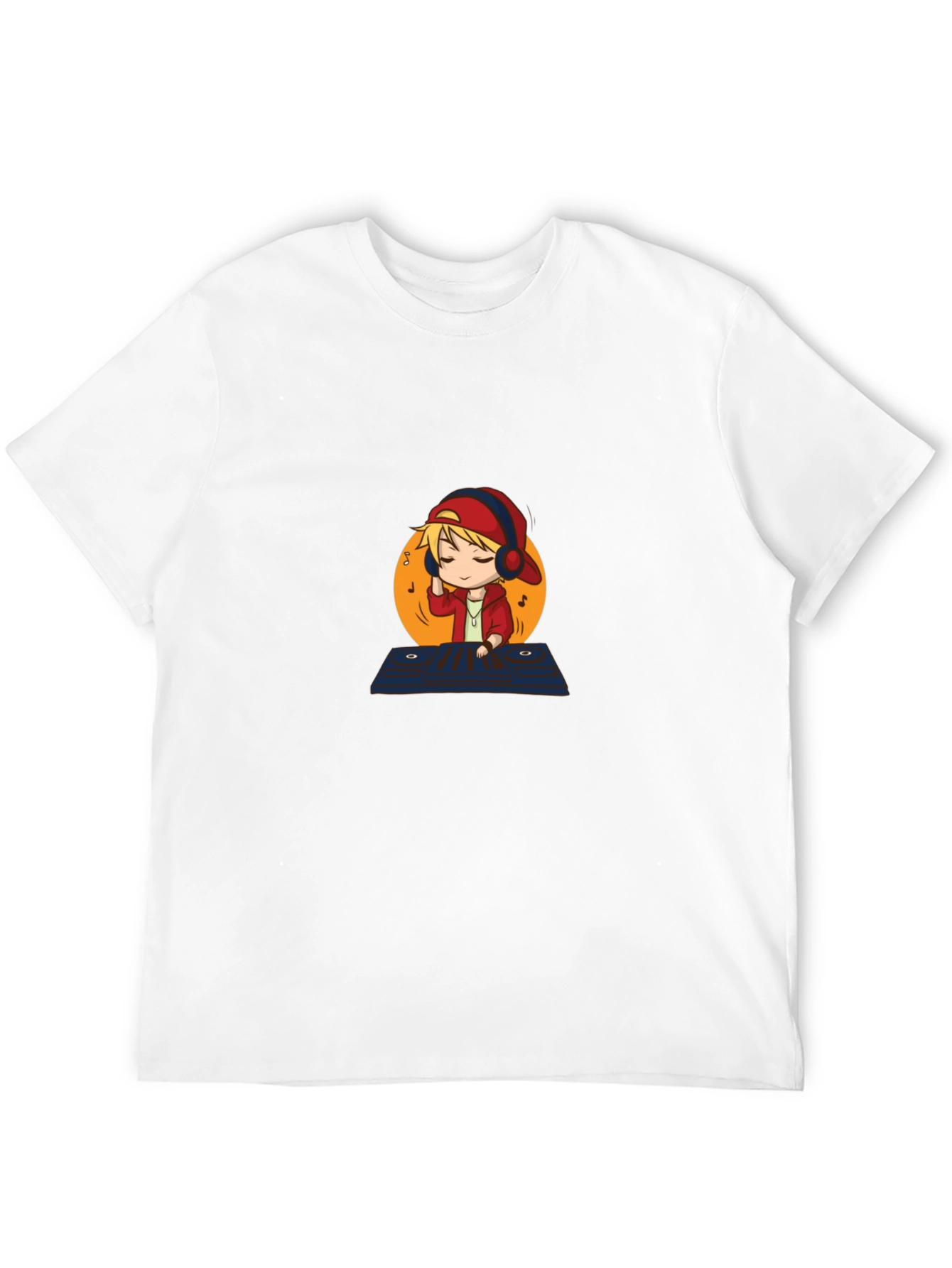 DJ Cartoon Graphic Black T-Shirt