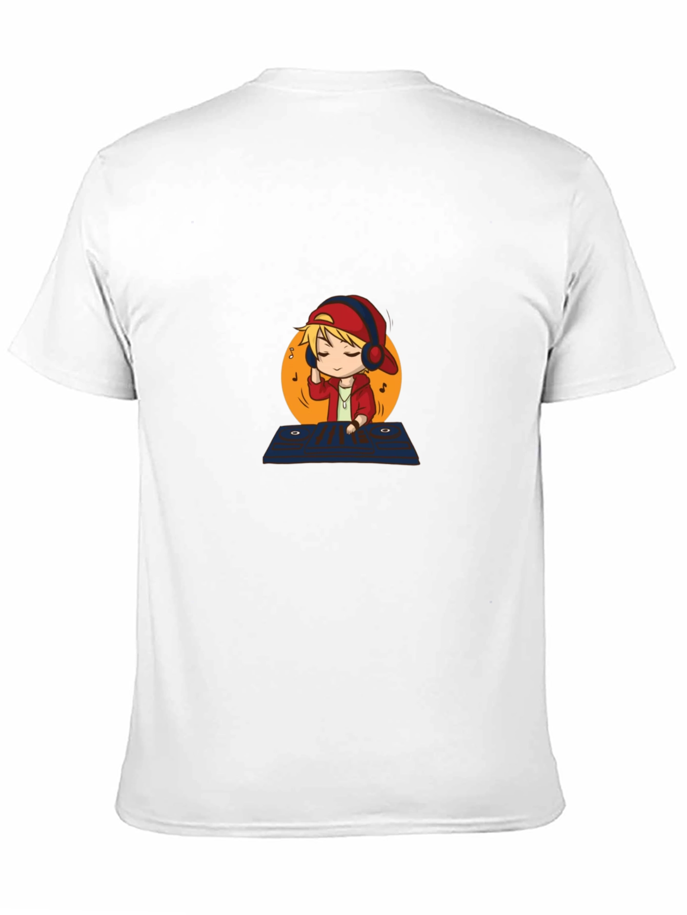DJ Cartoon Graphic Black T-Shirt