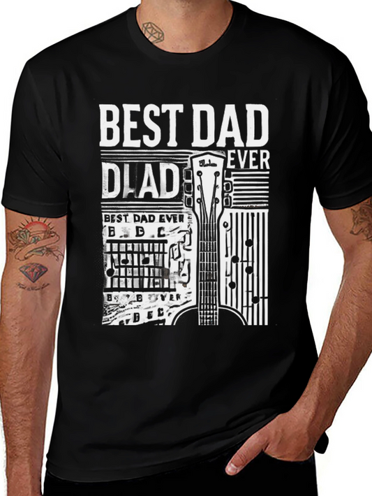 Best Dad Ever Guitar Graphic T-Shirt