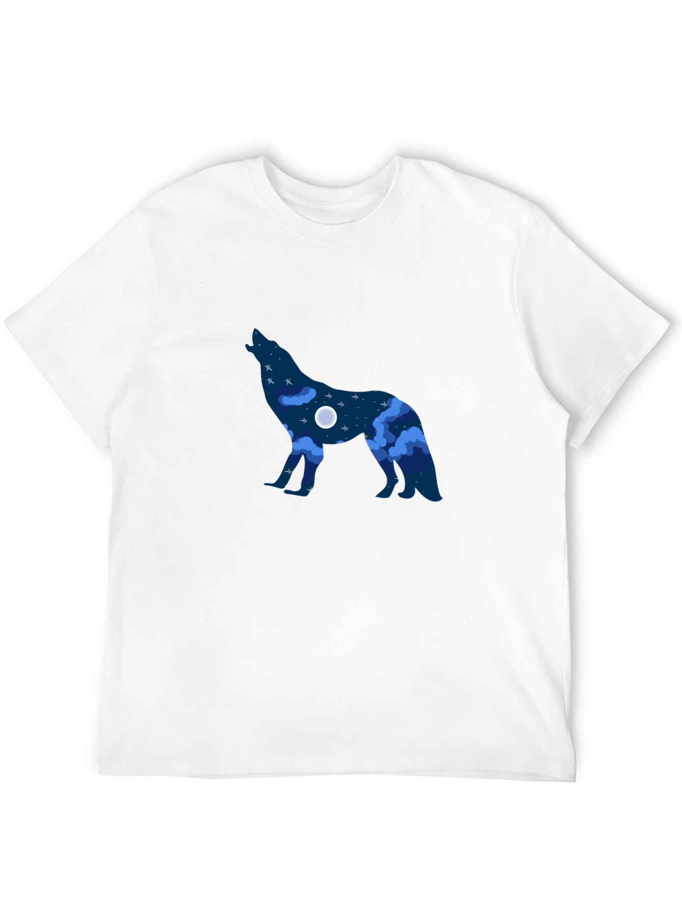 Howling Wolf Night Sky Graphic Tee - Black