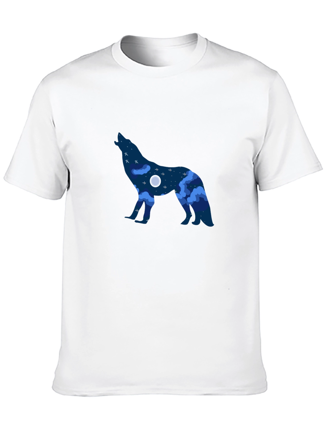 Howling Wolf Night Sky Graphic Tee - Black