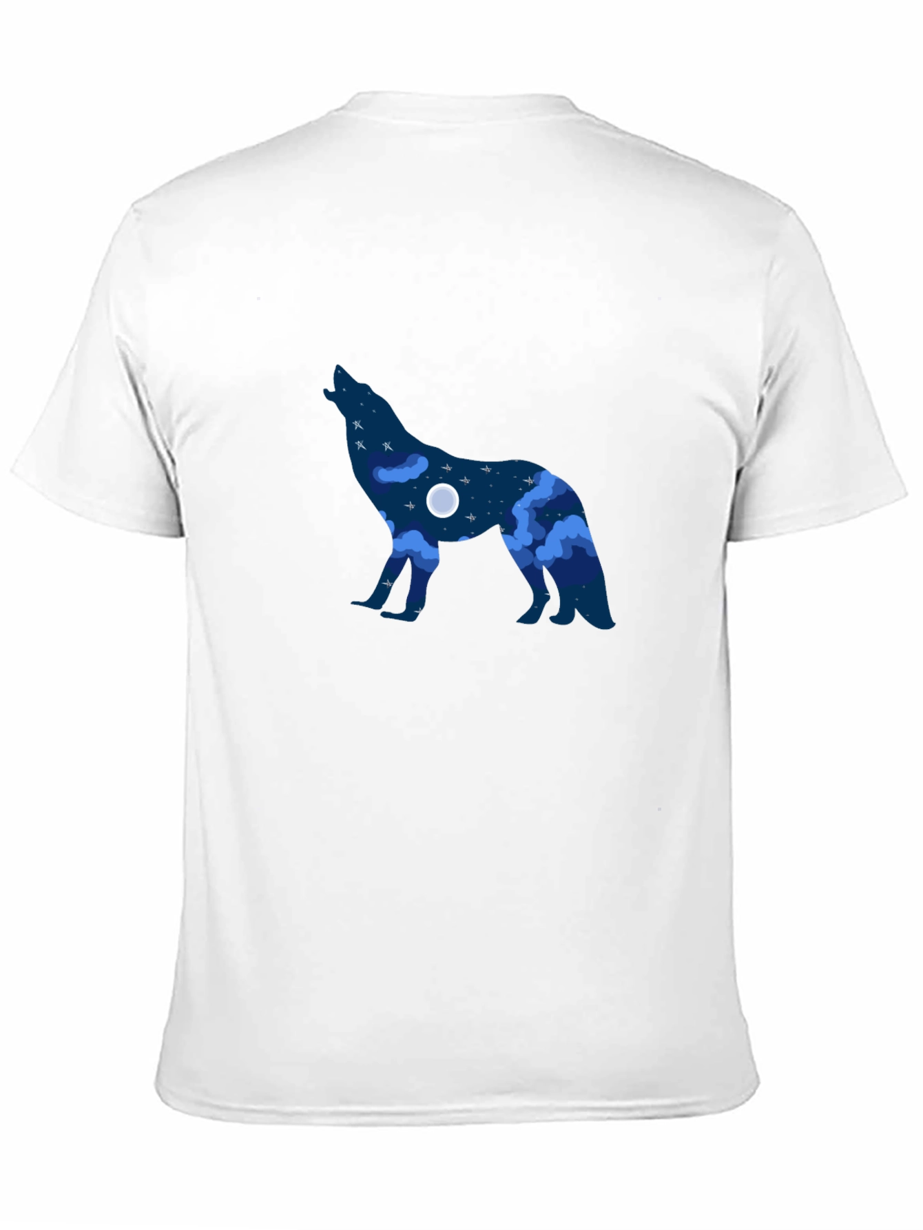 Howling Wolf Night Sky Graphic Tee - Black