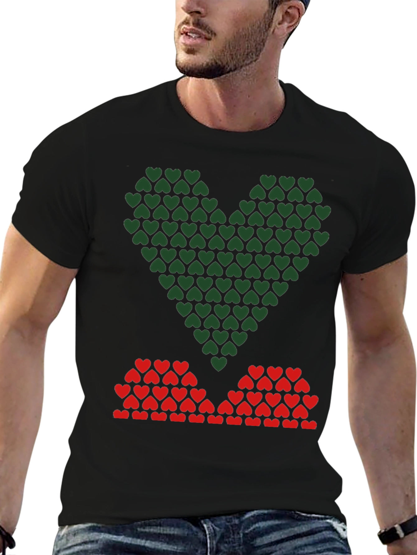 Heart Pattern Graphic Tee