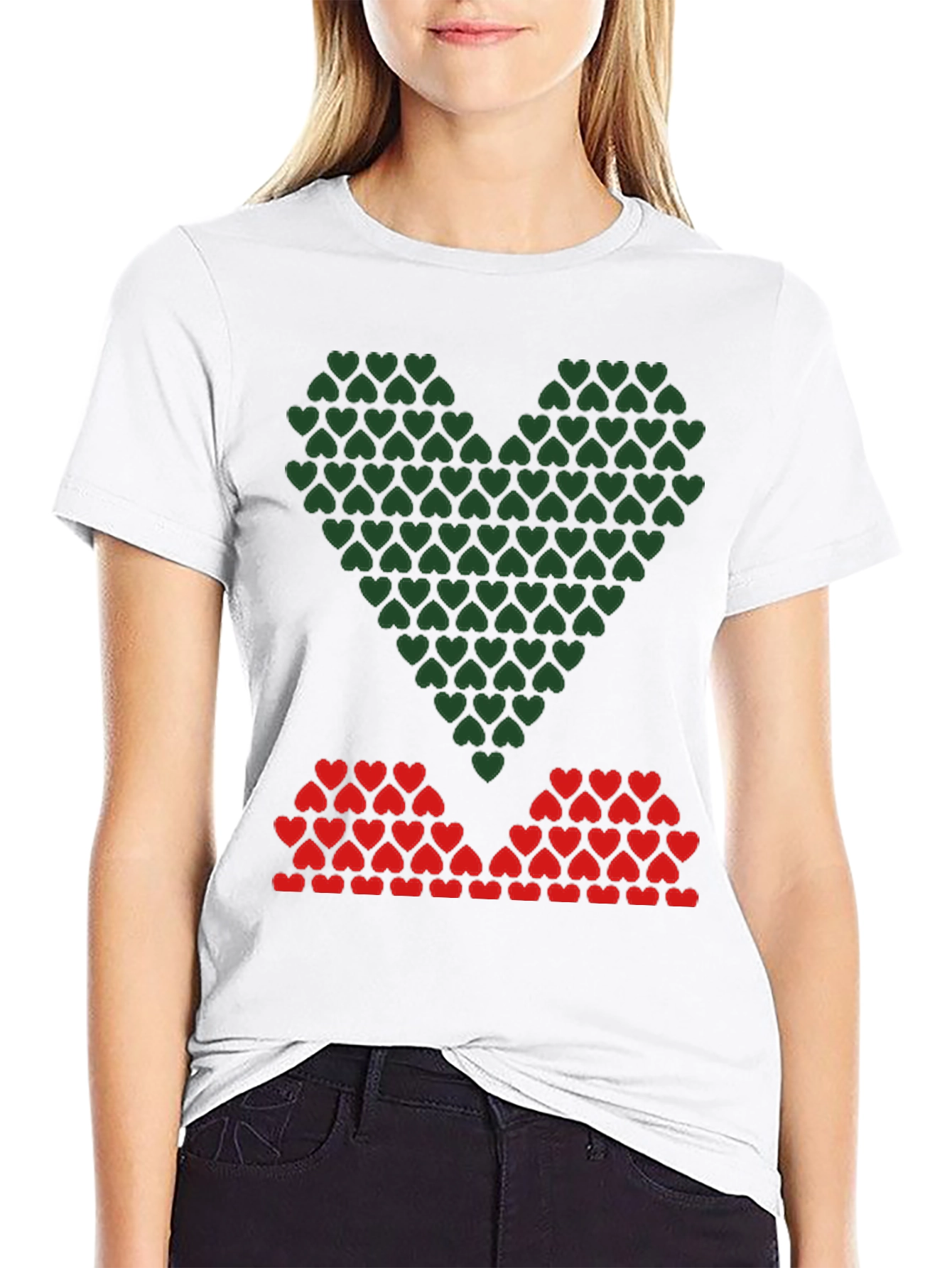 Heart Pattern Graphic Tee