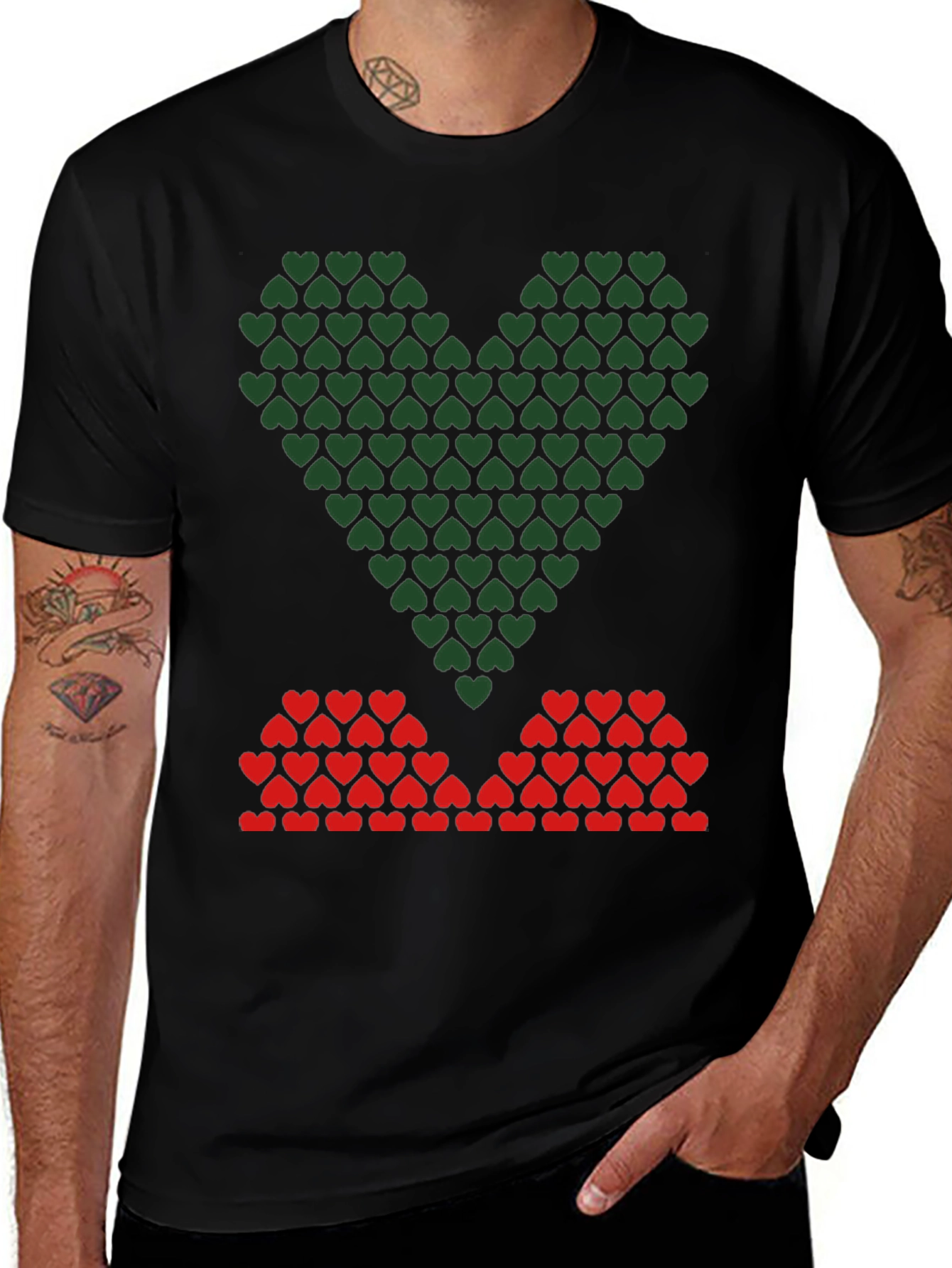 Heart Pattern Graphic Tee