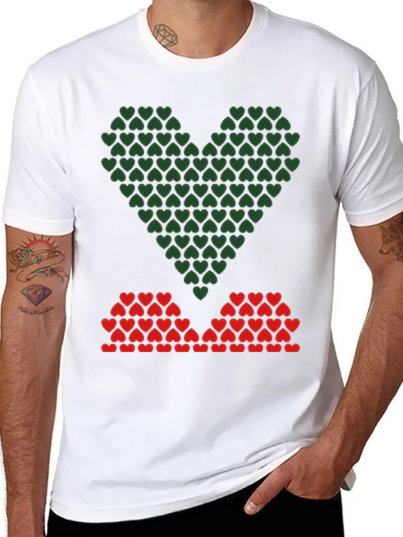 Heart Pattern Graphic Tee