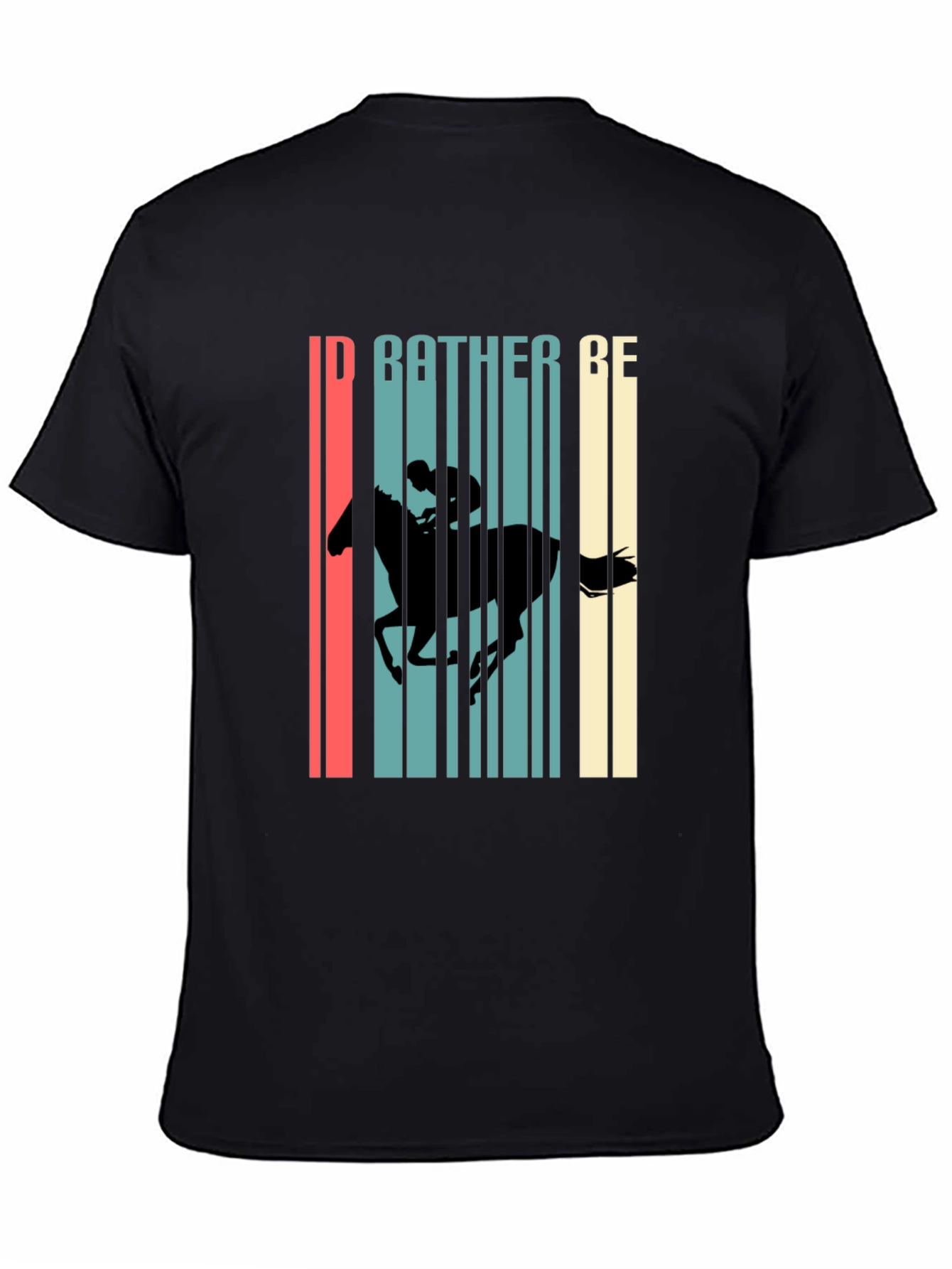 Id Rather Be Horseback Riding Black T-Shirt