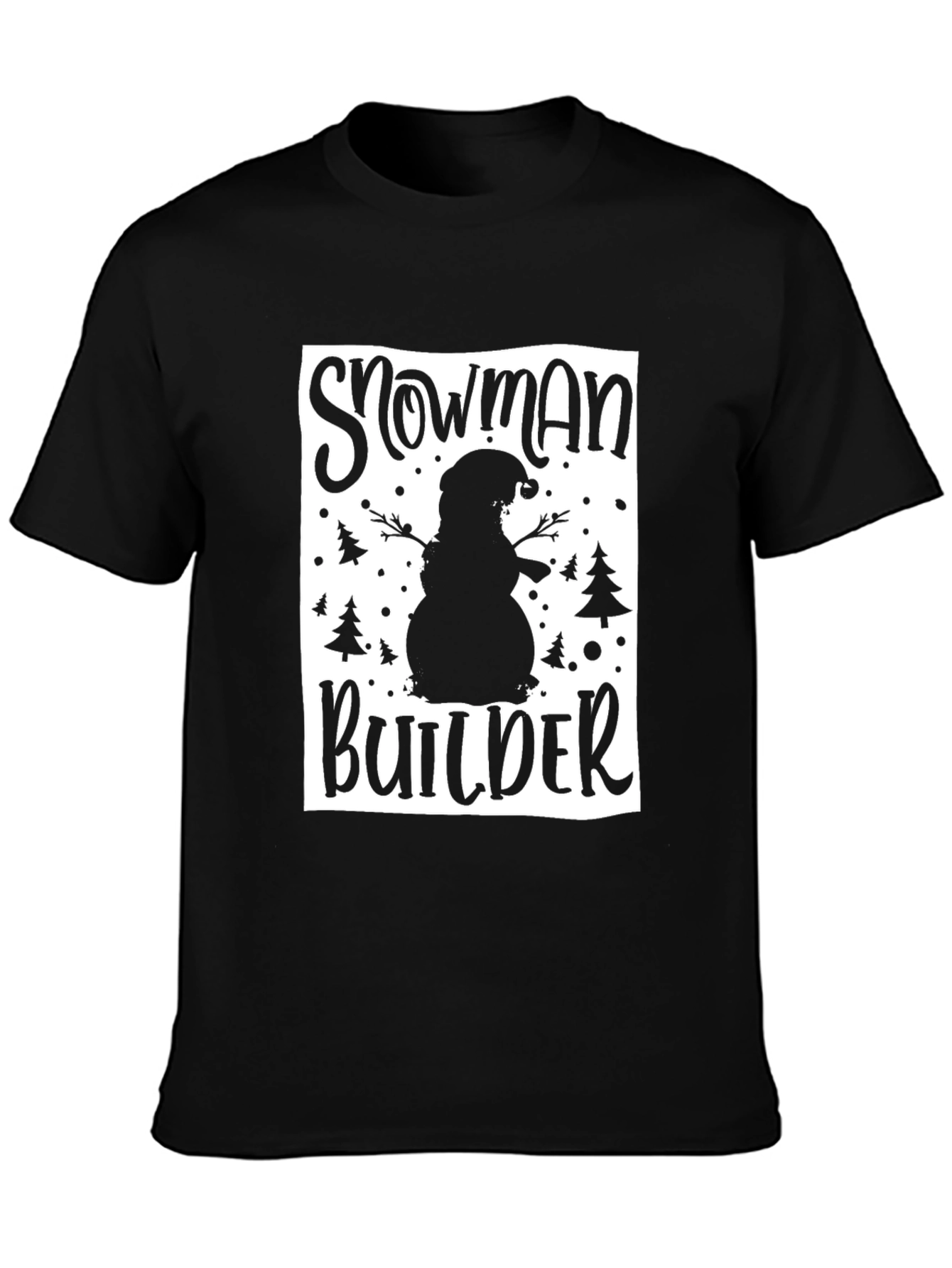 Snowman Builder Graphic Tee - Black