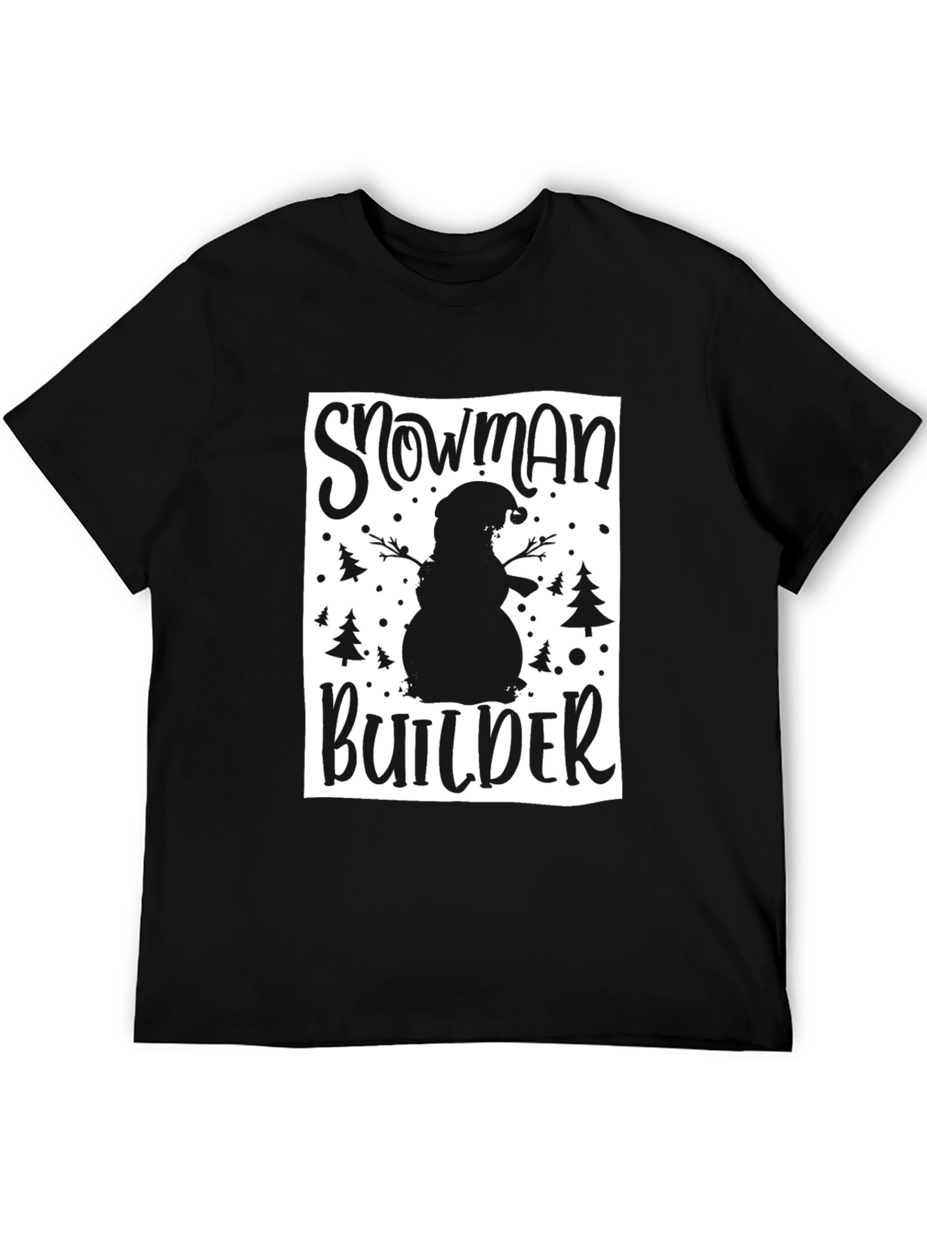 Snowman Builder Graphic Tee - Black