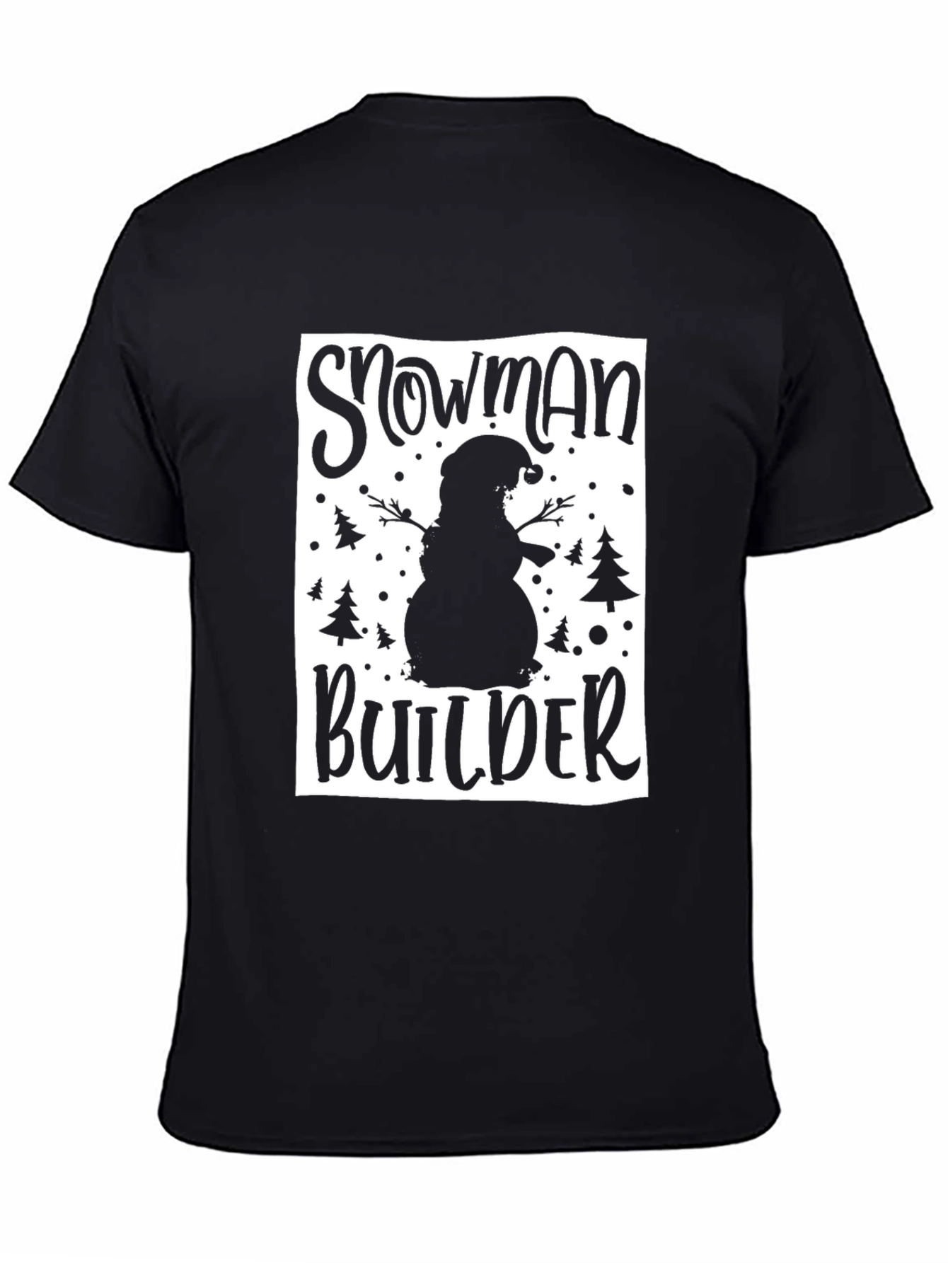 Snowman Builder Graphic Tee - Black