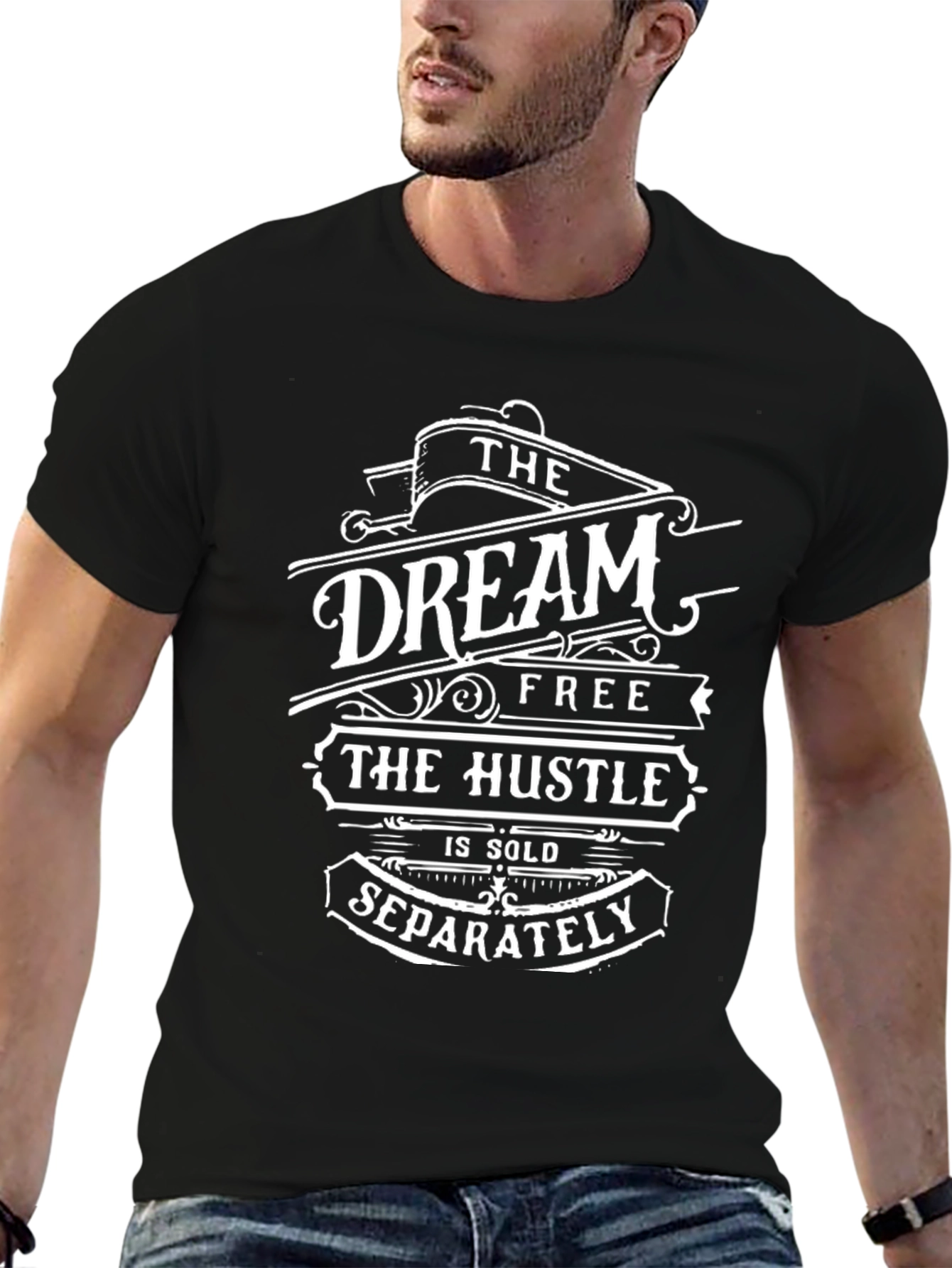 The Dream is Free Mens Black Graphic T-Shirt