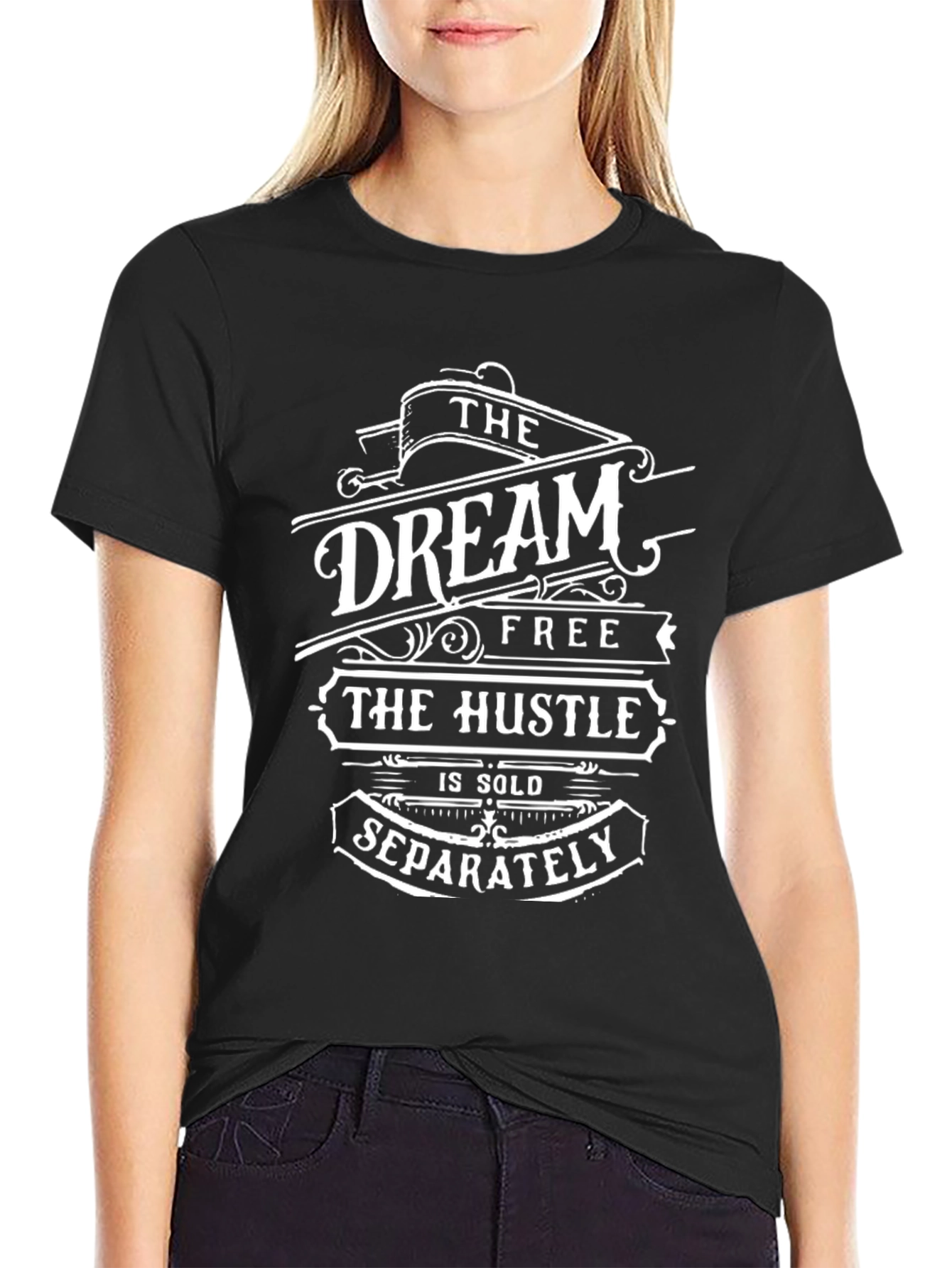 The Dream is Free Mens Black Graphic T-Shirt
